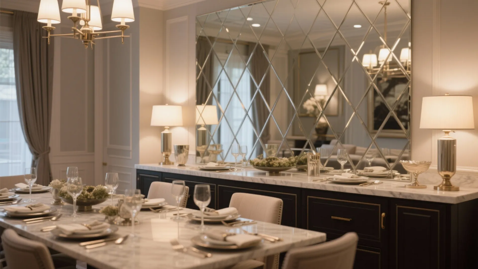 9. Mirrored Buffet Backsplash