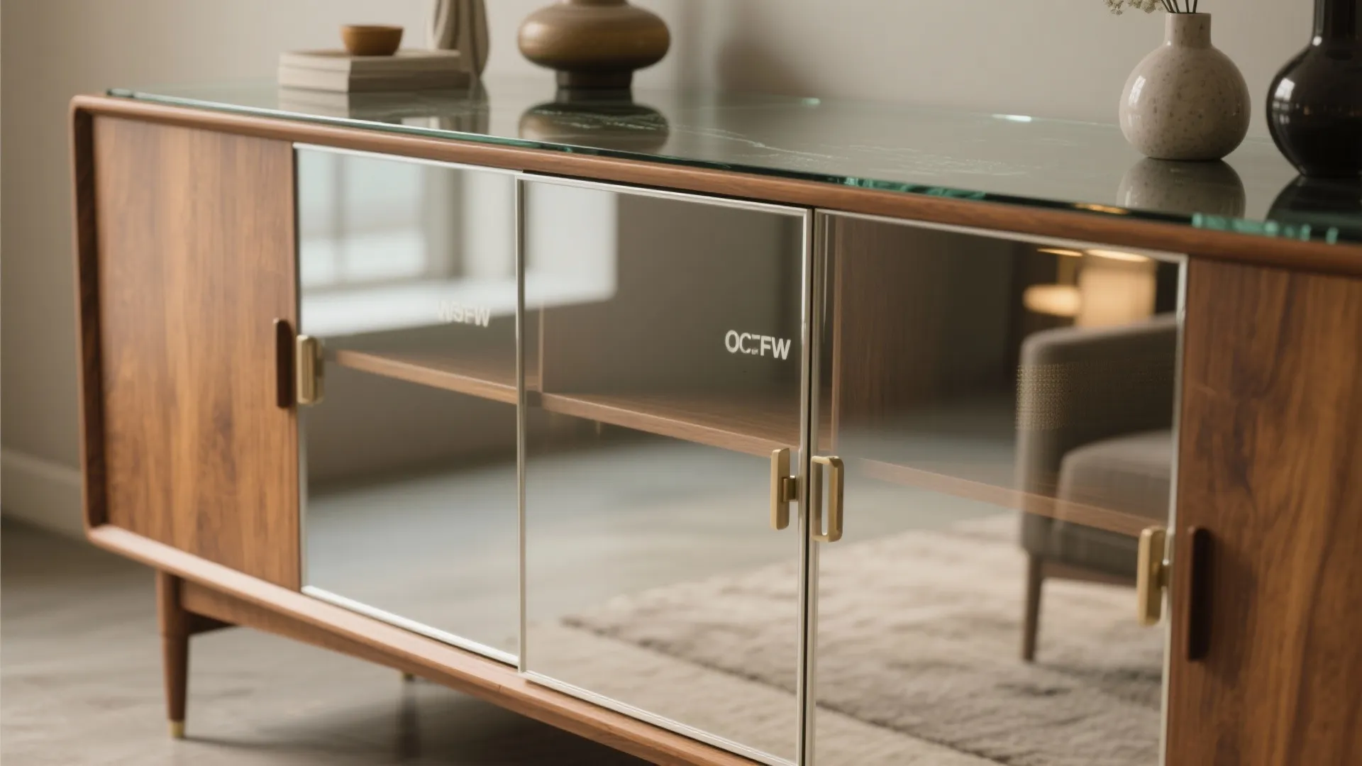 Mirrored Cabinets and Buffet Panels