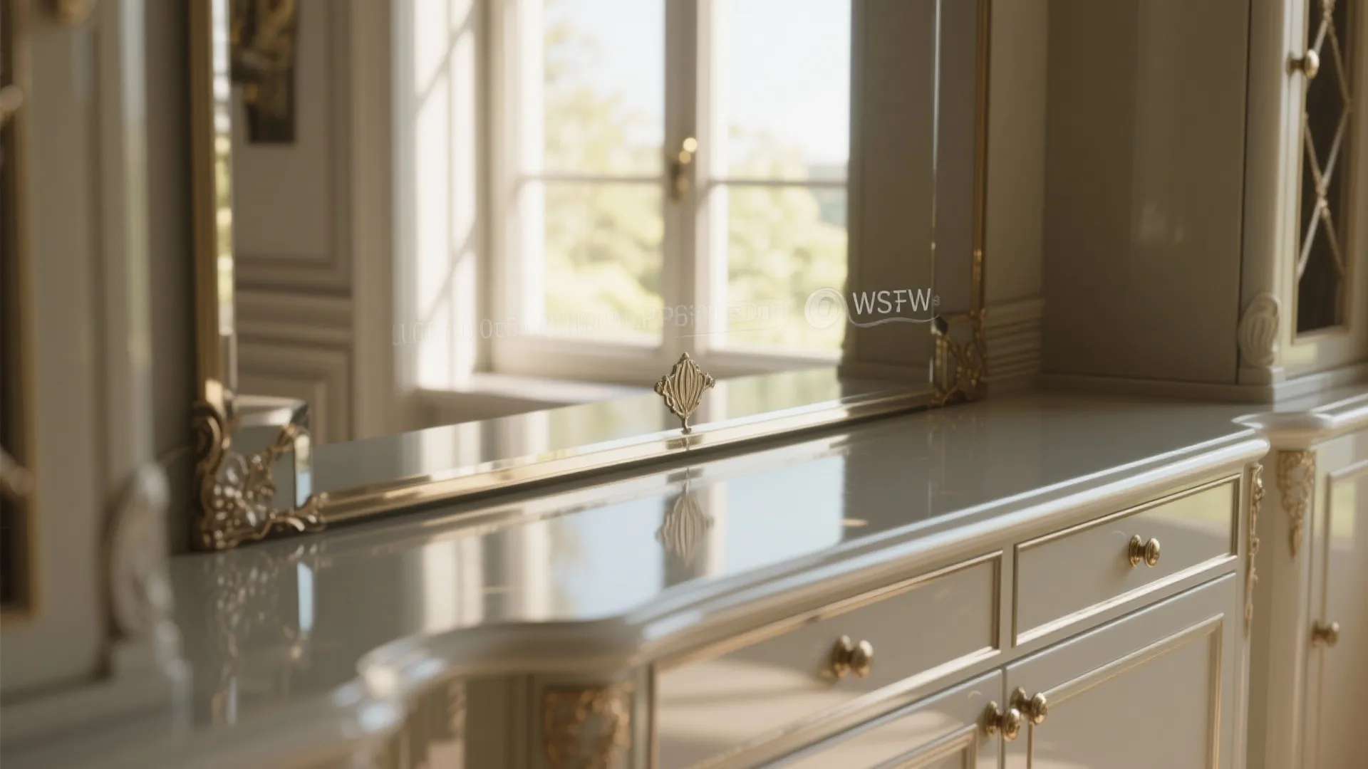 Mirrored or Glossy Backed Buffet to Reflect Light