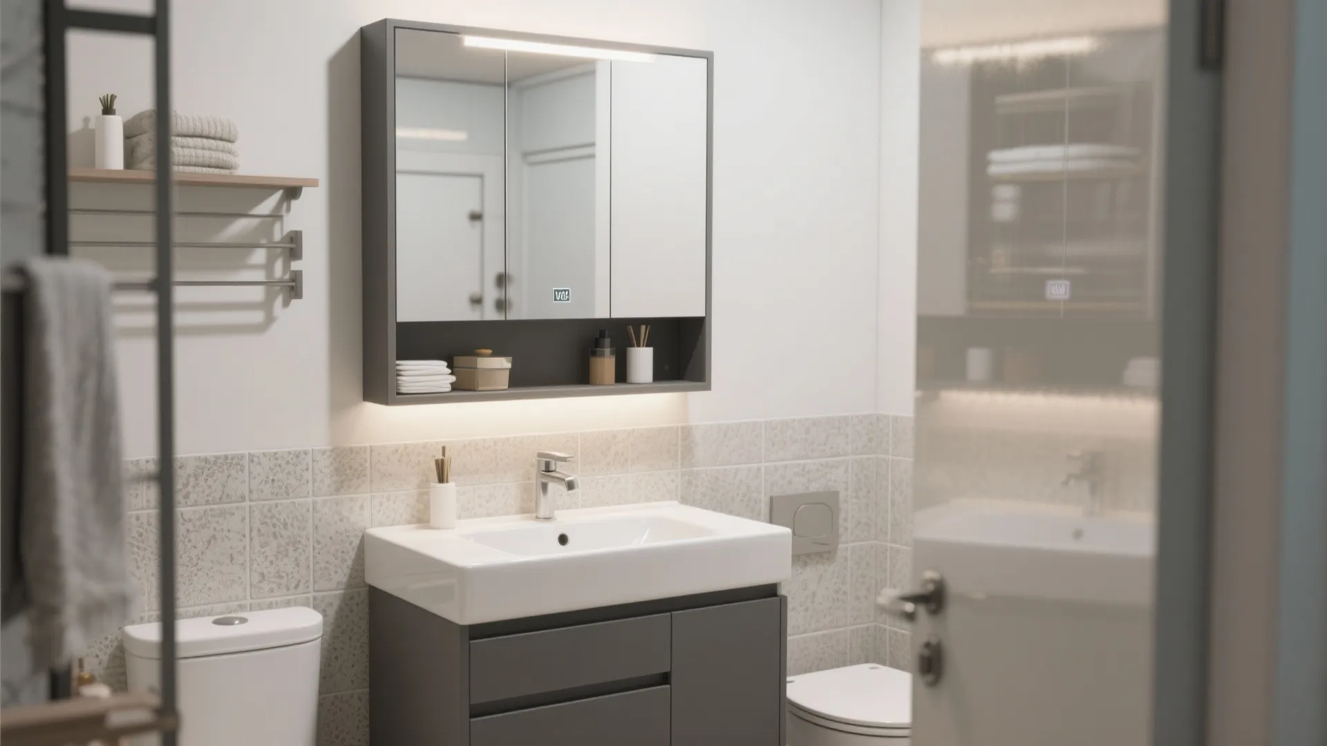 8. Mirrored Cabinets