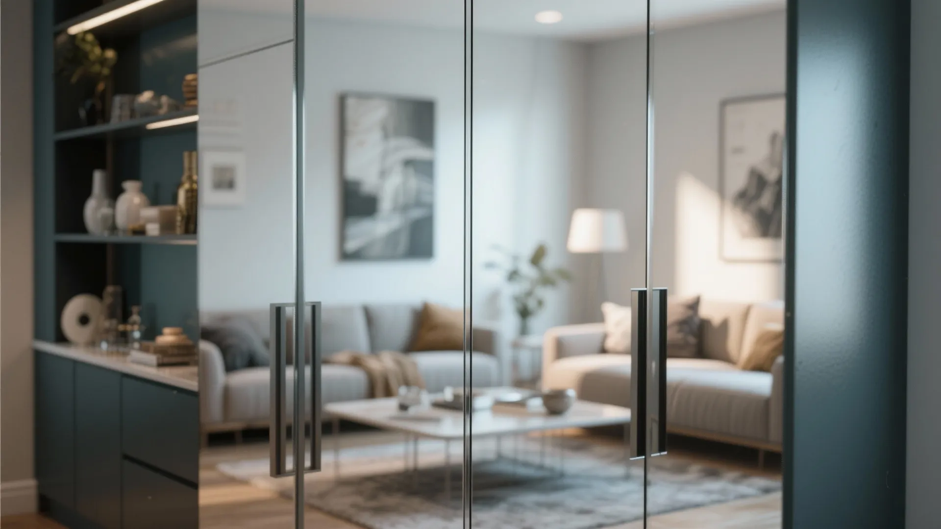 Mirrored elements to expand the feel