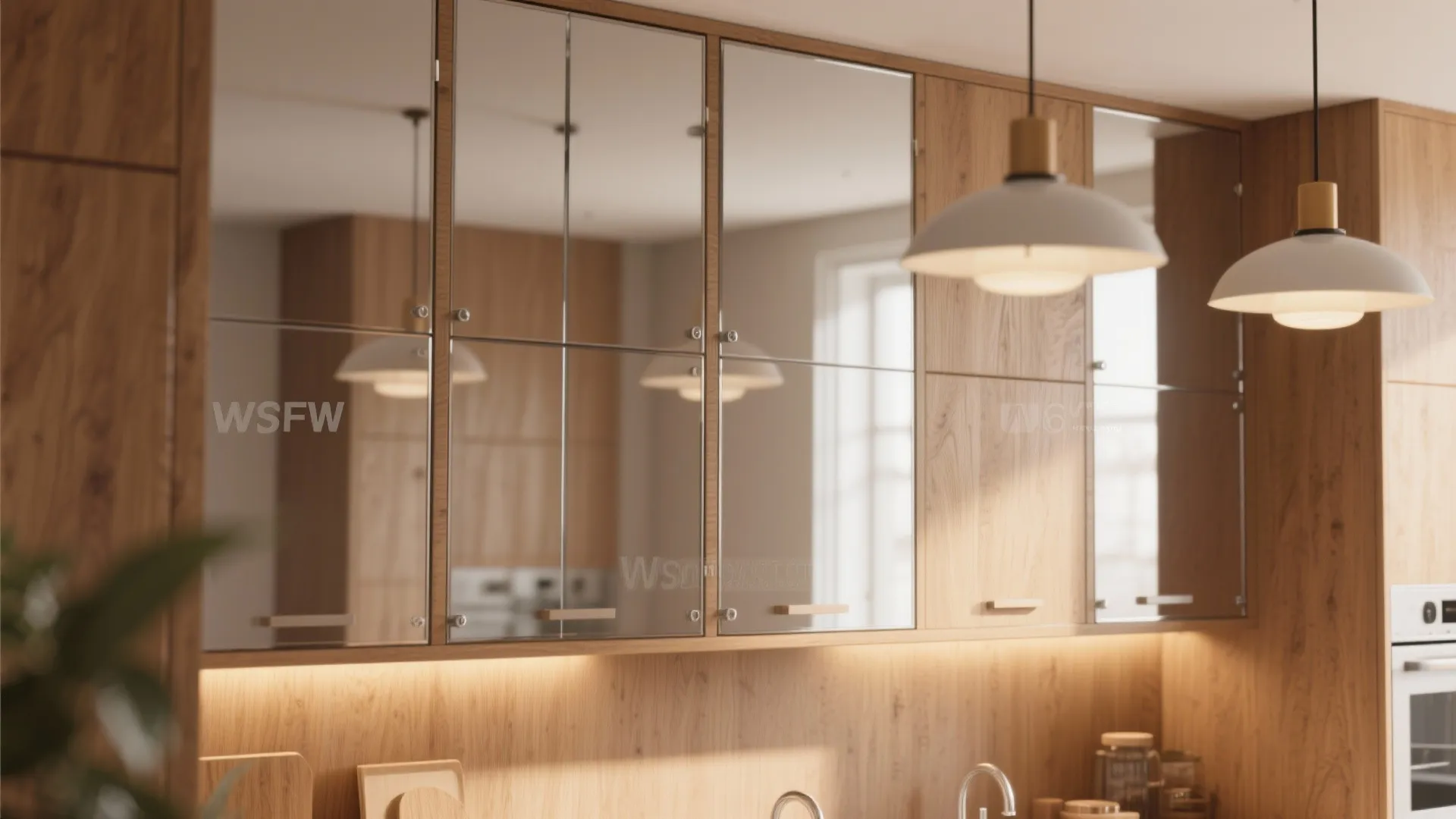 2. Mirrored cabinet doors for stealth storage