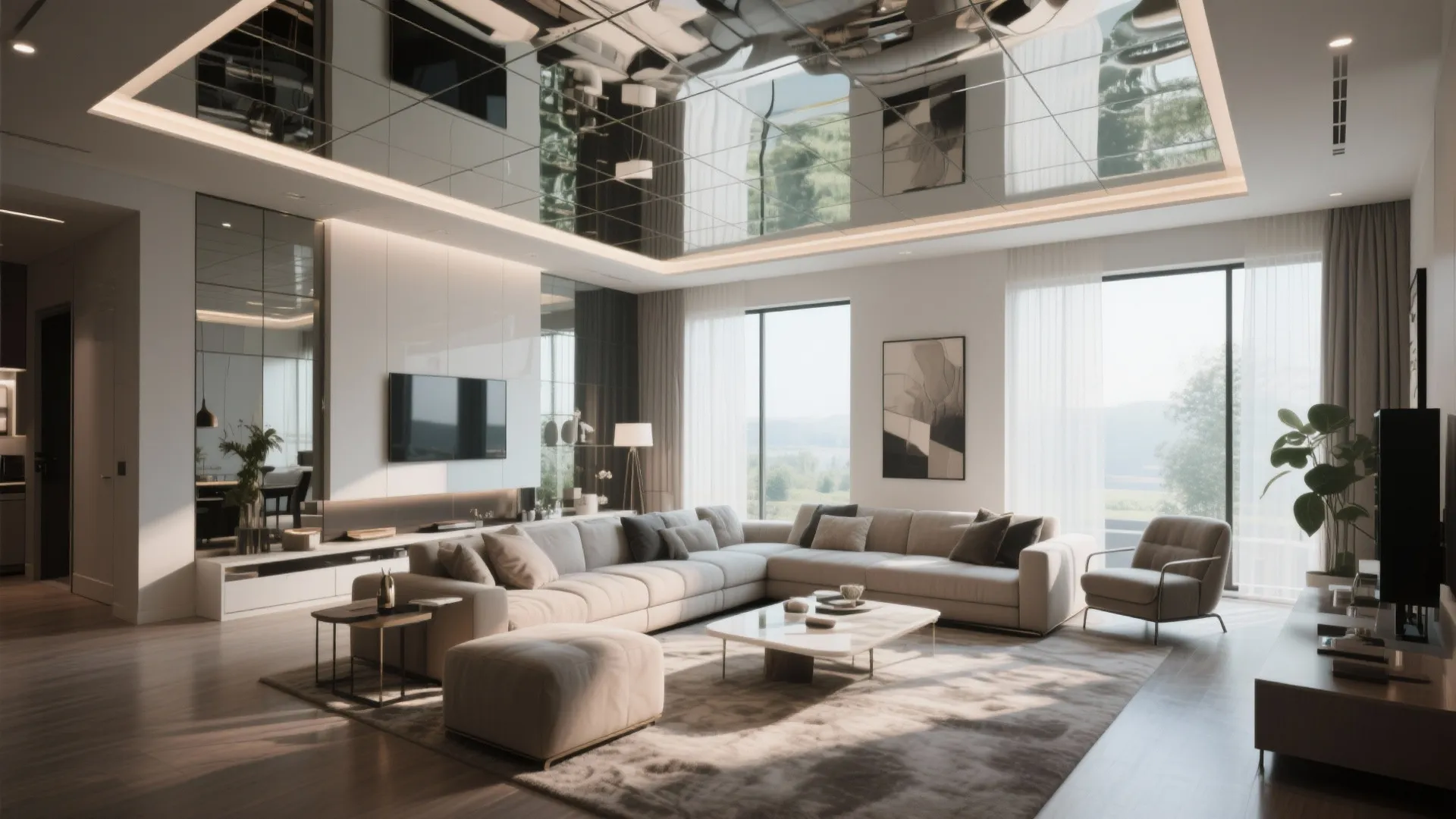 10. Mirrored Ceiling Insets