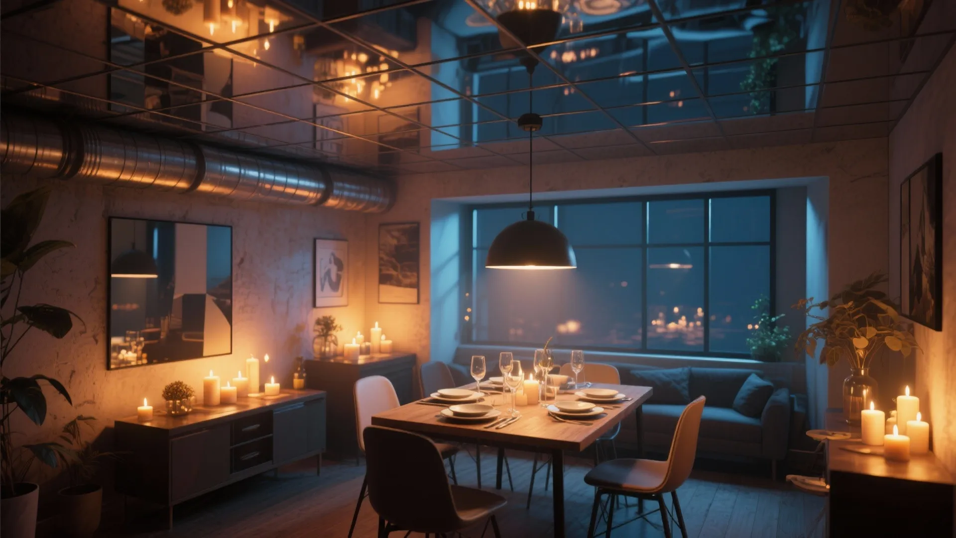 Mirrored Ceiling Panels