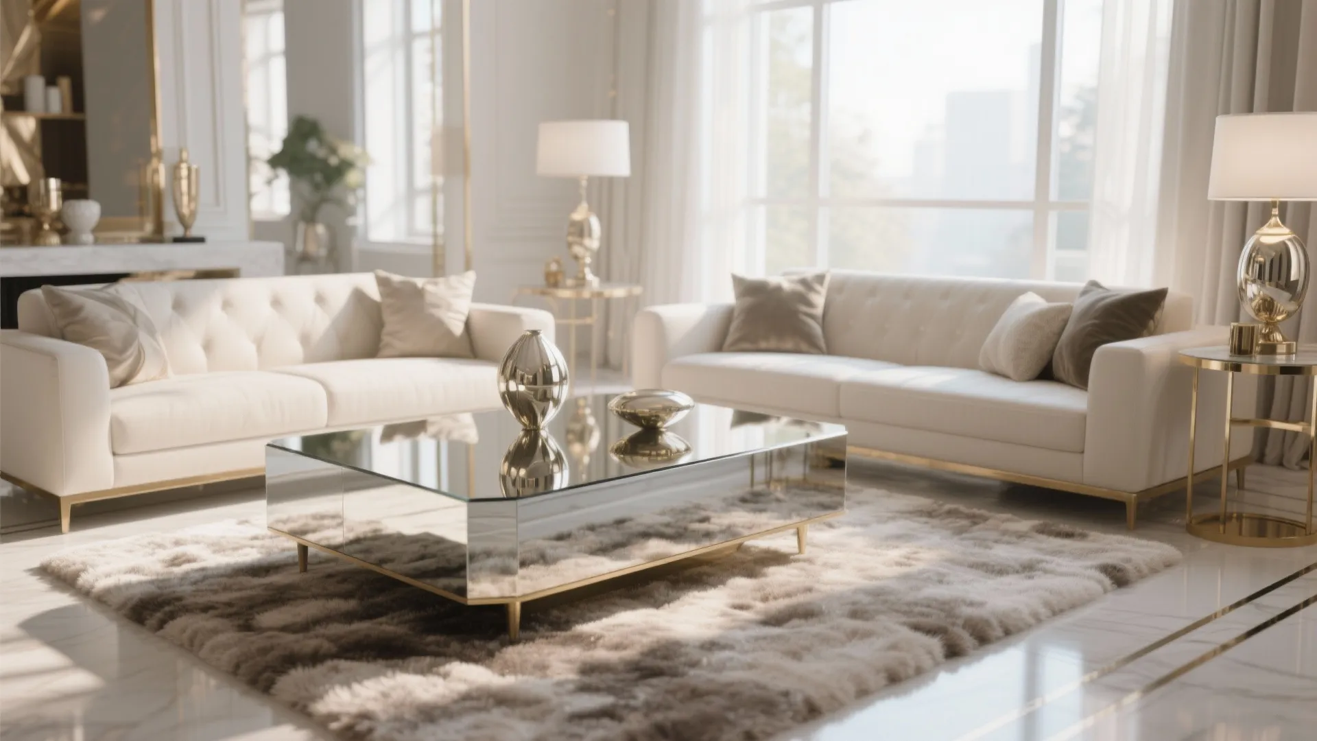 2. Mirrored Coffee Tables