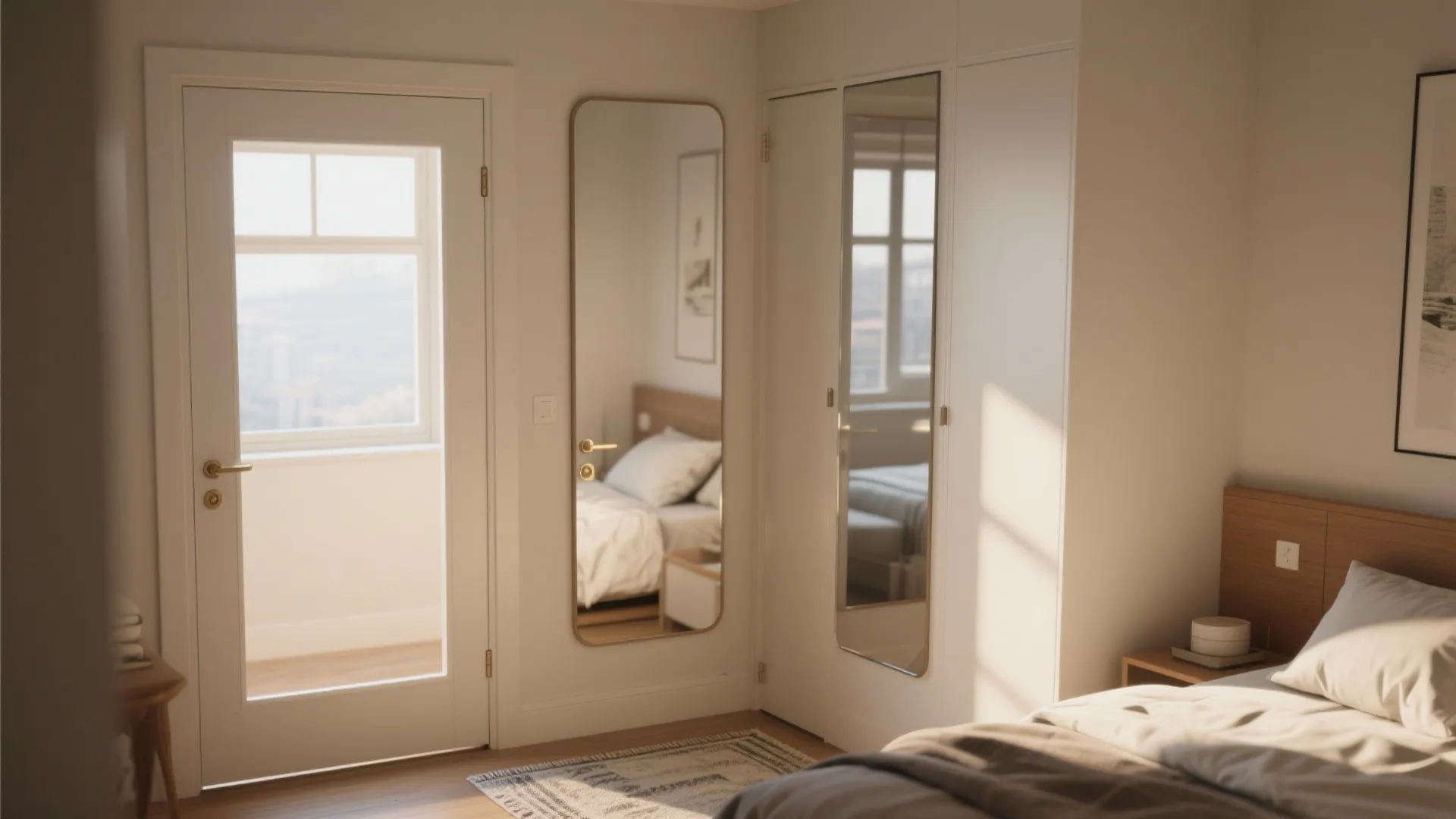 2. Full-length mirror or mirrored panels