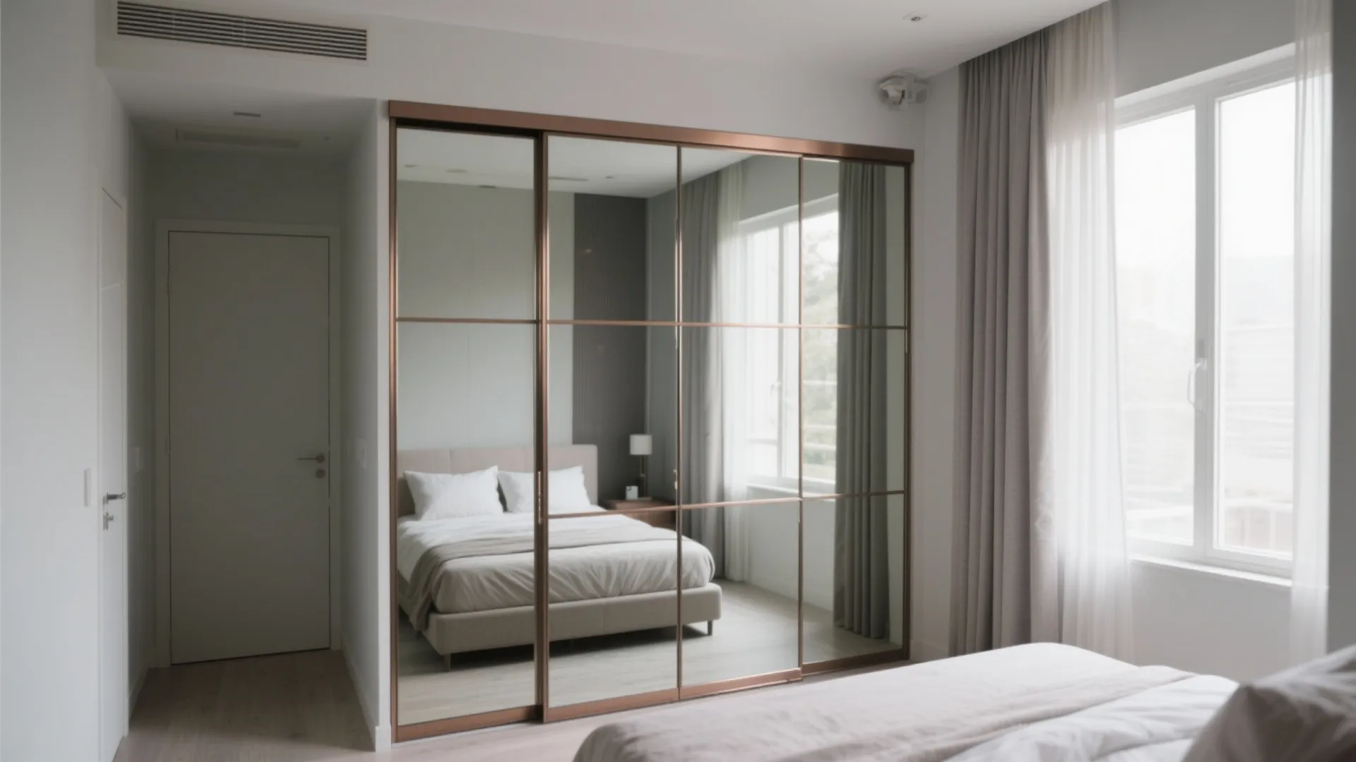 Mirrored Doors to Expand Light and Depth