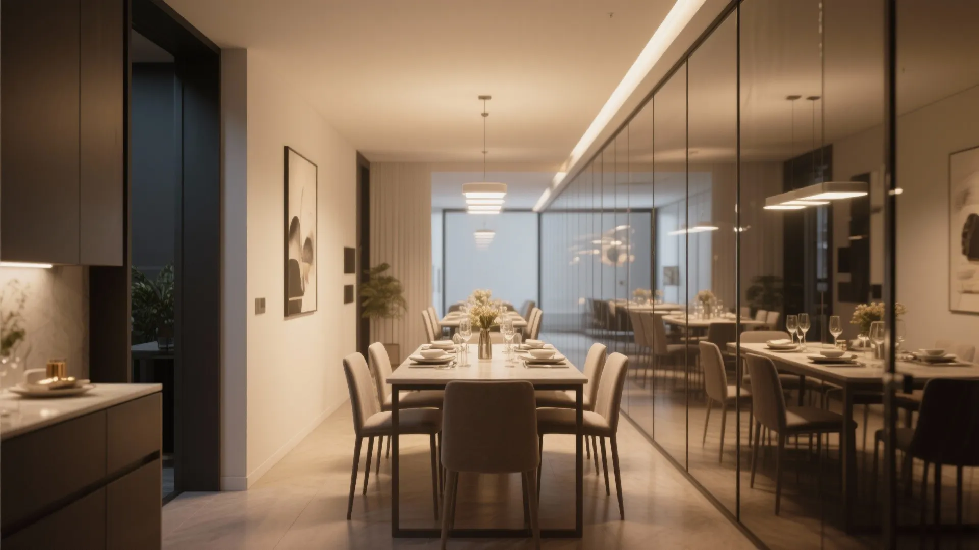 Mirrored Glass Walls