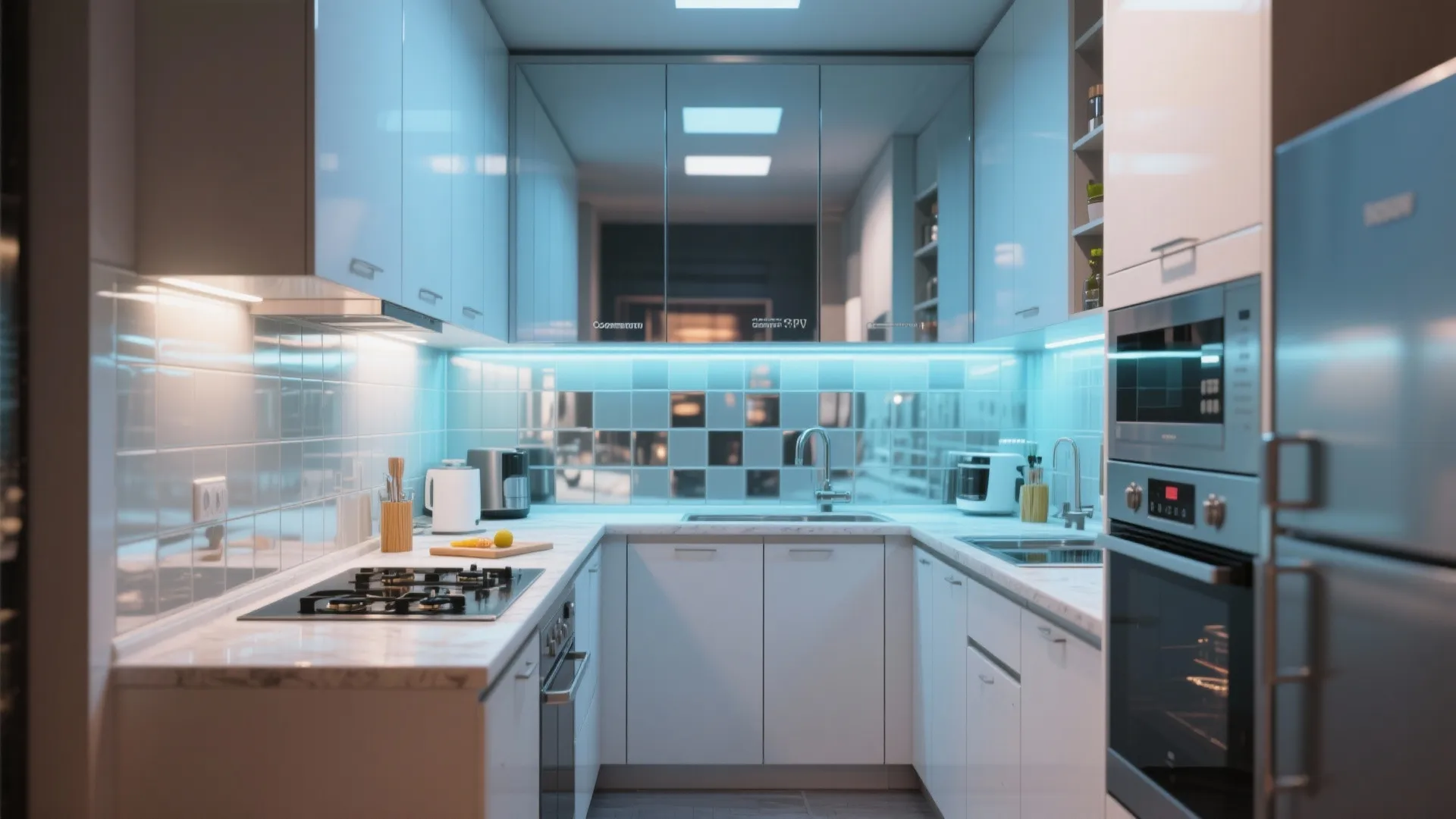 3. Mirrored Backsplash