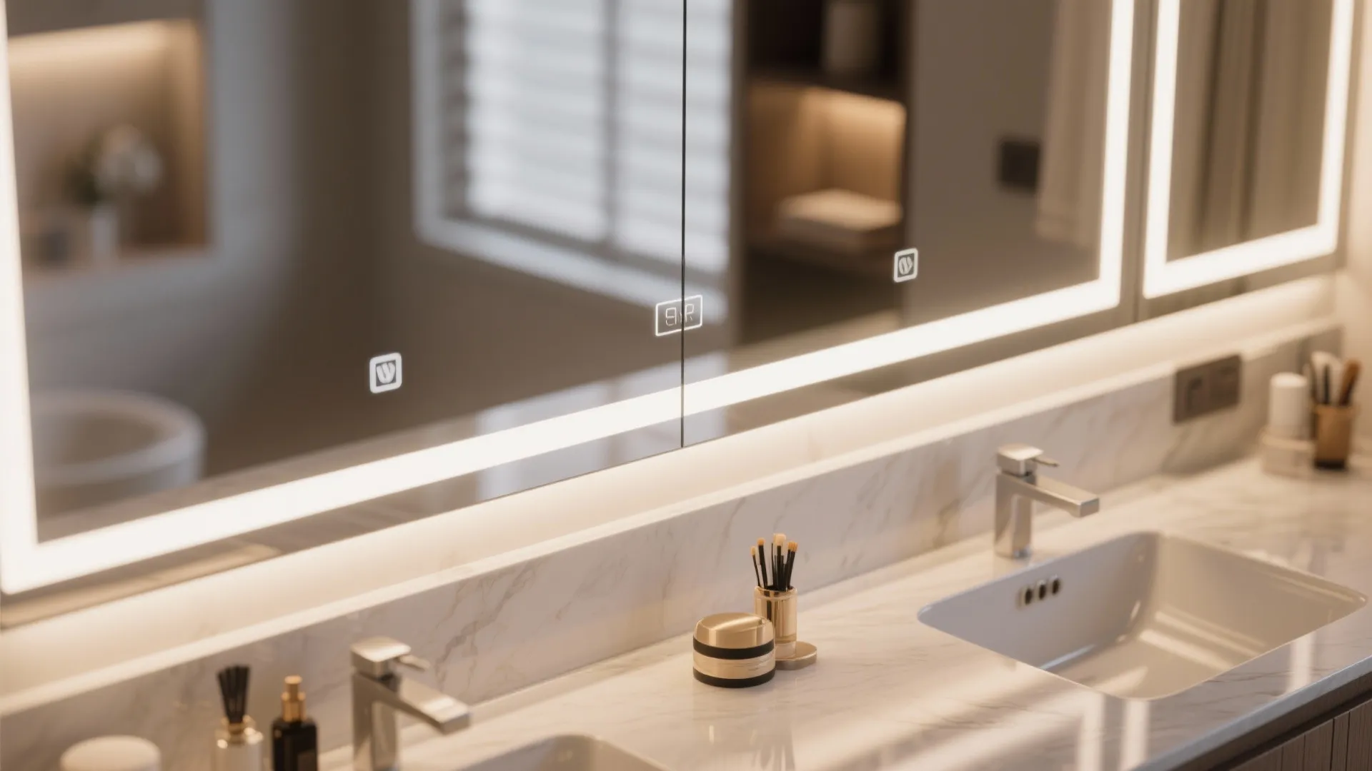 3. Mirrored Cabinet with LED Backlighting