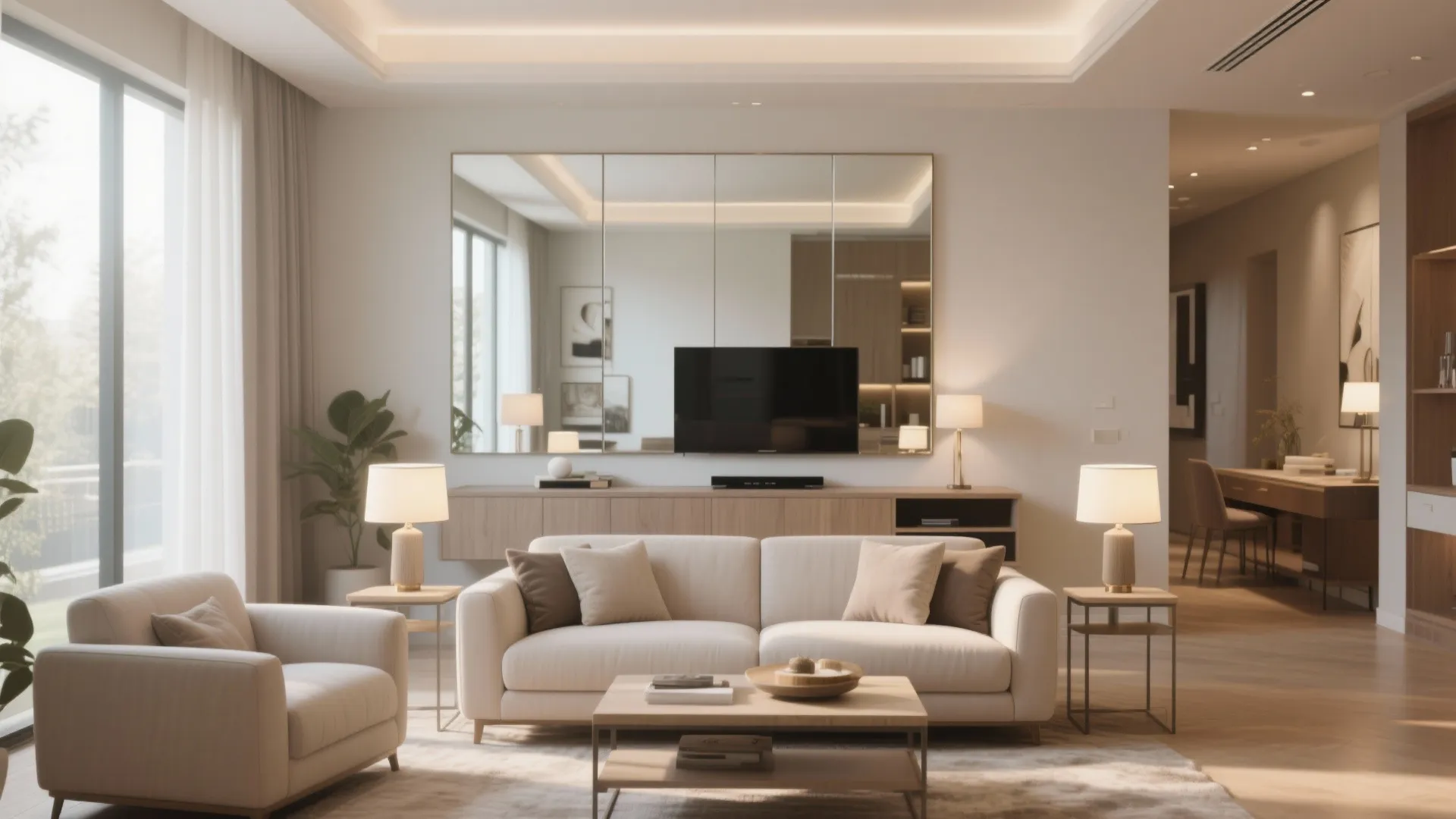 4. Zone a Living Area with Mirrored Lighting