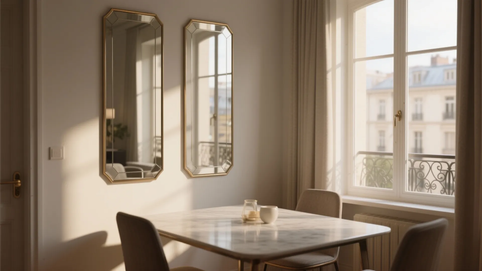 4. Mirrored Panels to Expand Space