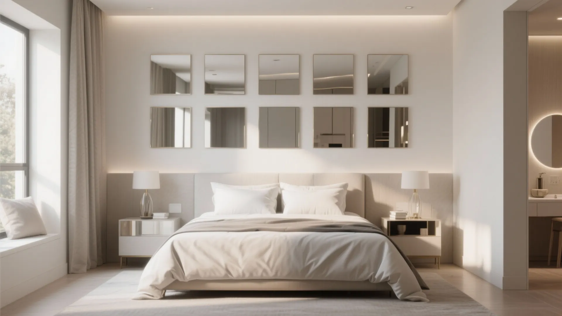 3. Mirrored Wall Panels