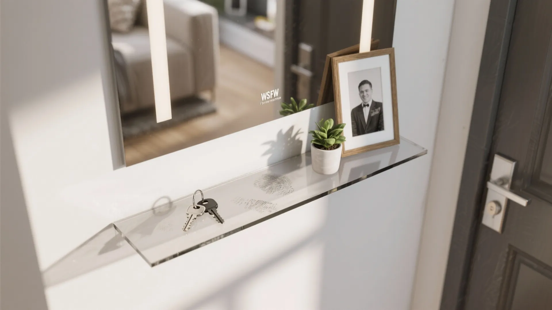 3. Mirrored floating shelf combo