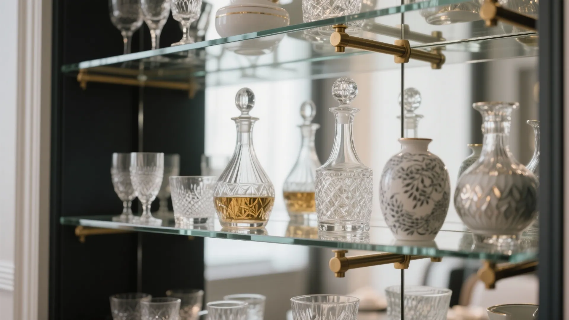 Mirror Backs to Built-in Shelves