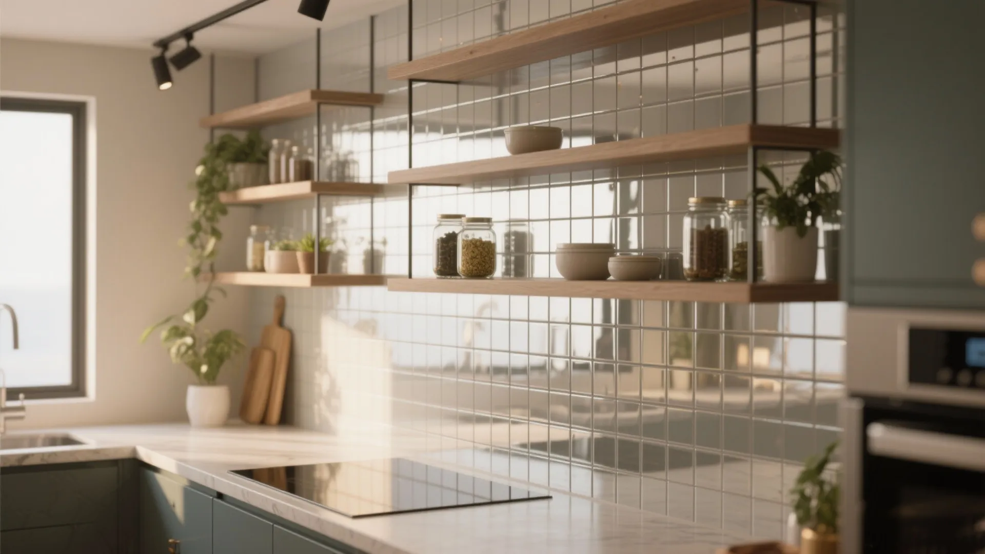 3. Mirrors and reflective panels for depth