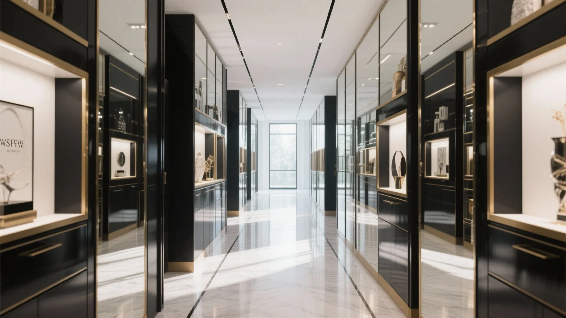 Mirrored Showcase Units