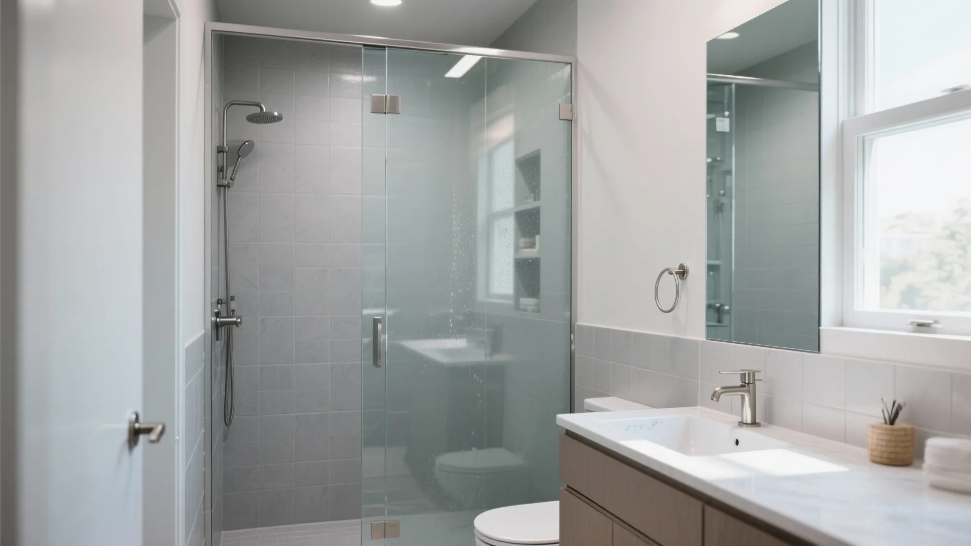 Mirrored Shower Screen or Partial Panel