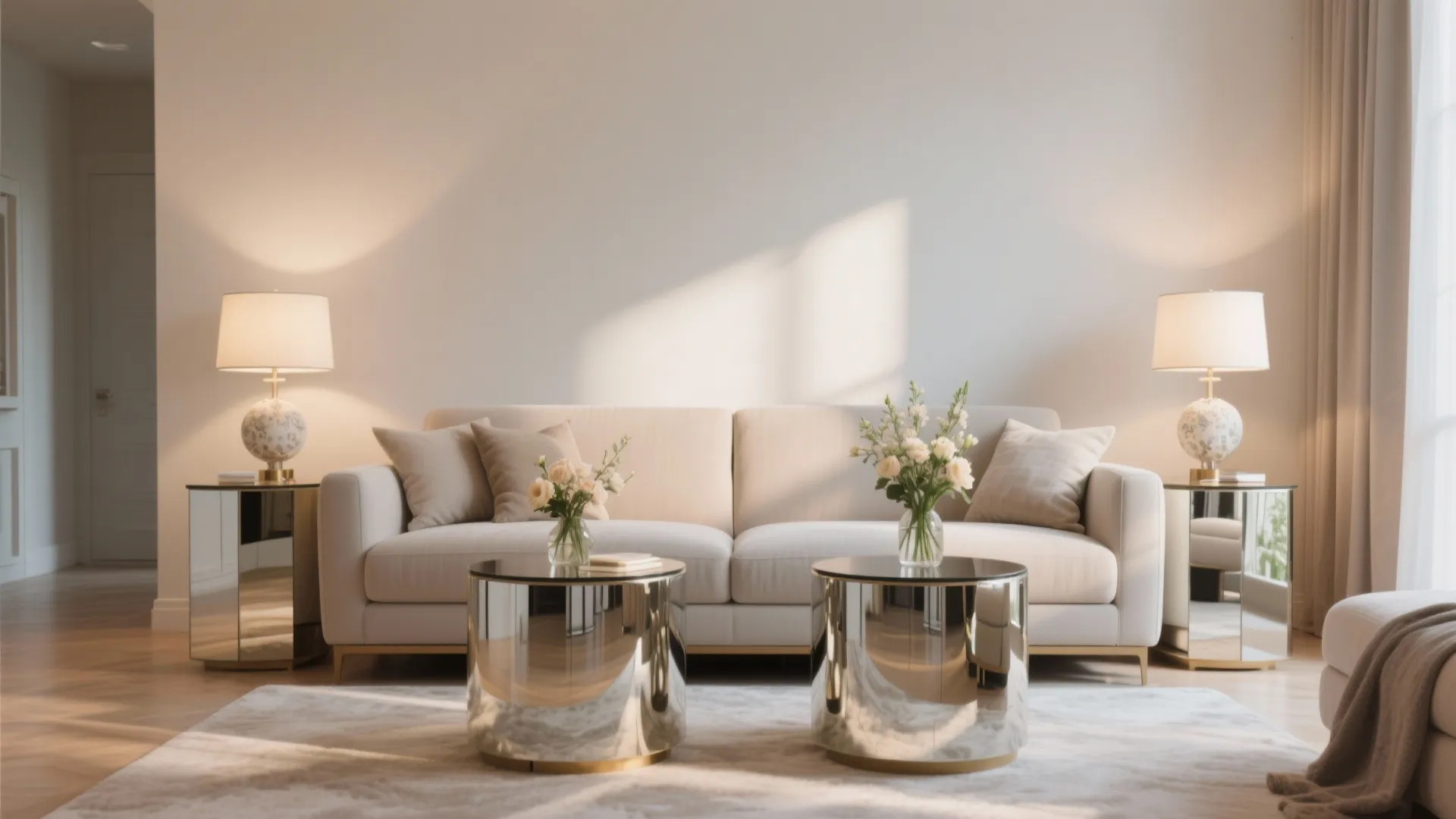 4. Mirrored Side Tables