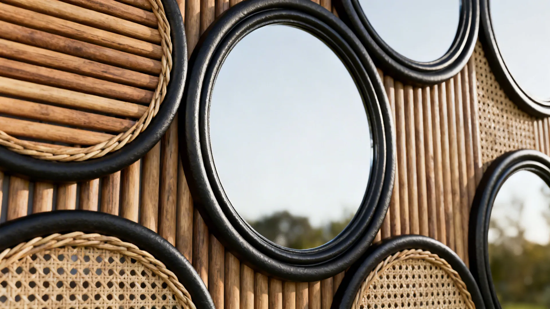 3. Mirrored wall with mixed textures