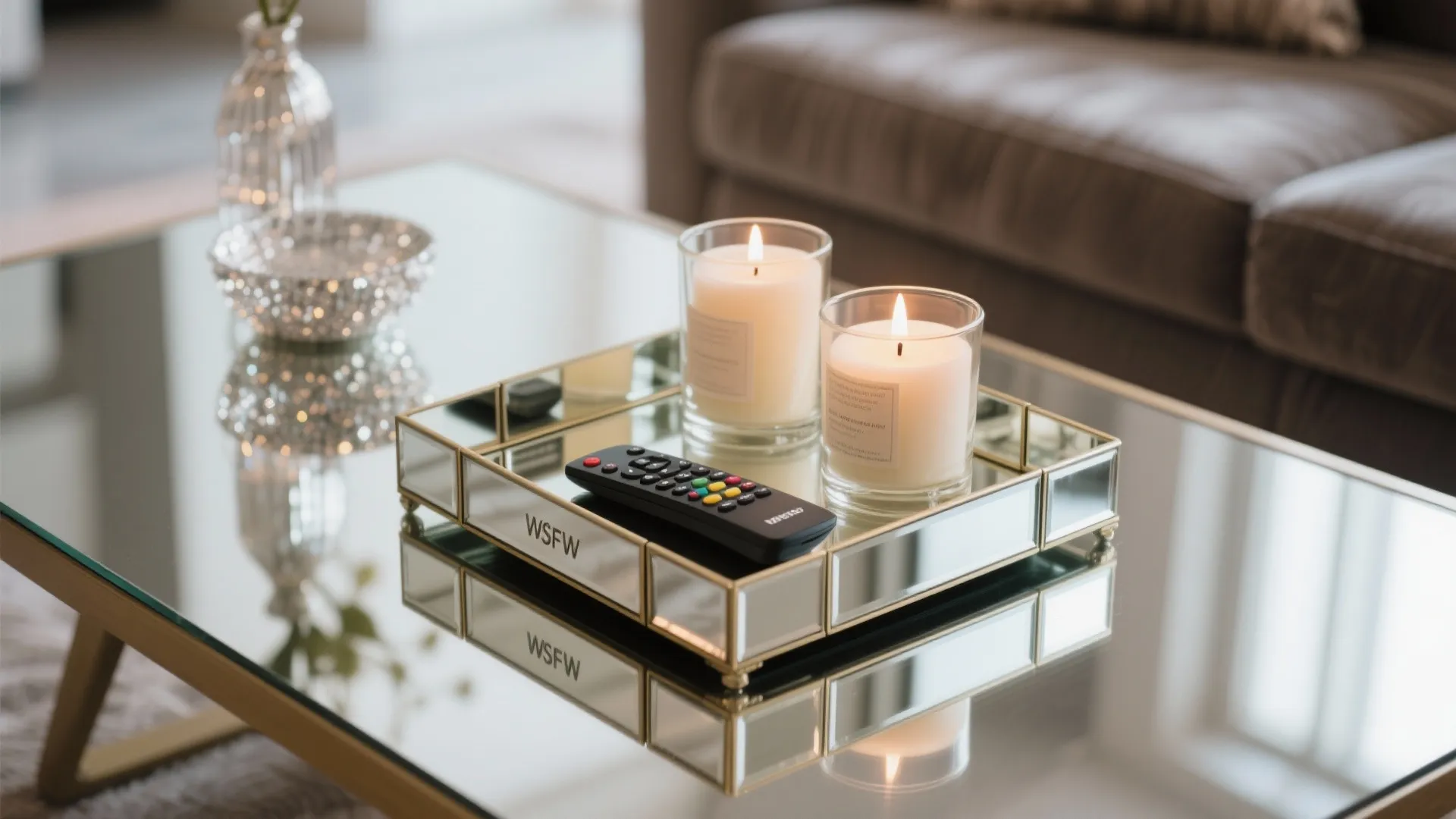 8. Mirrored Tray for Coffee Table Styling