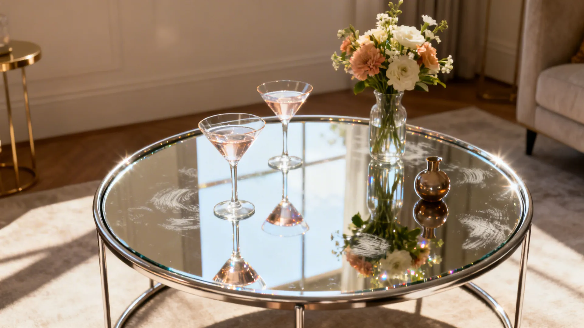 4. Mirrored Tray Table