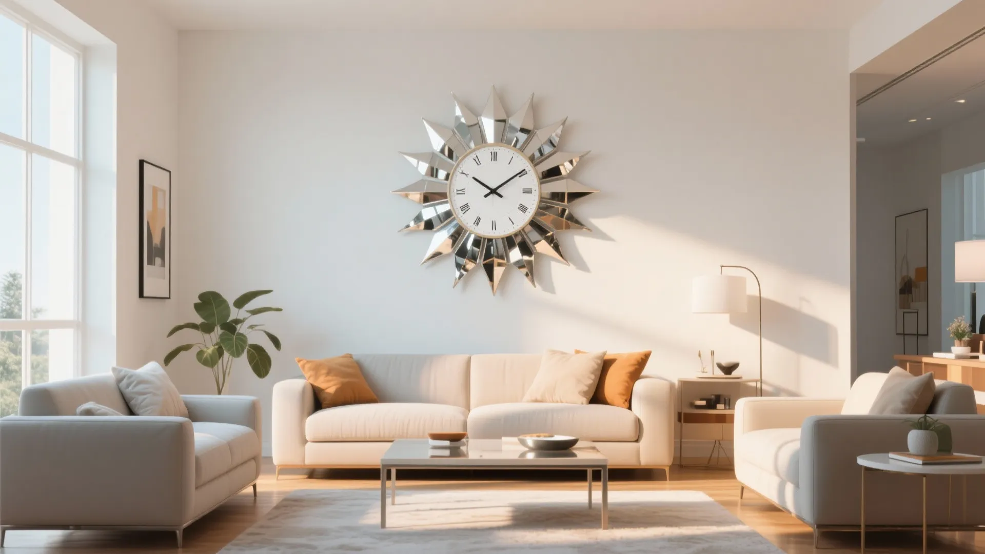 8. Mirrored Wall Clock