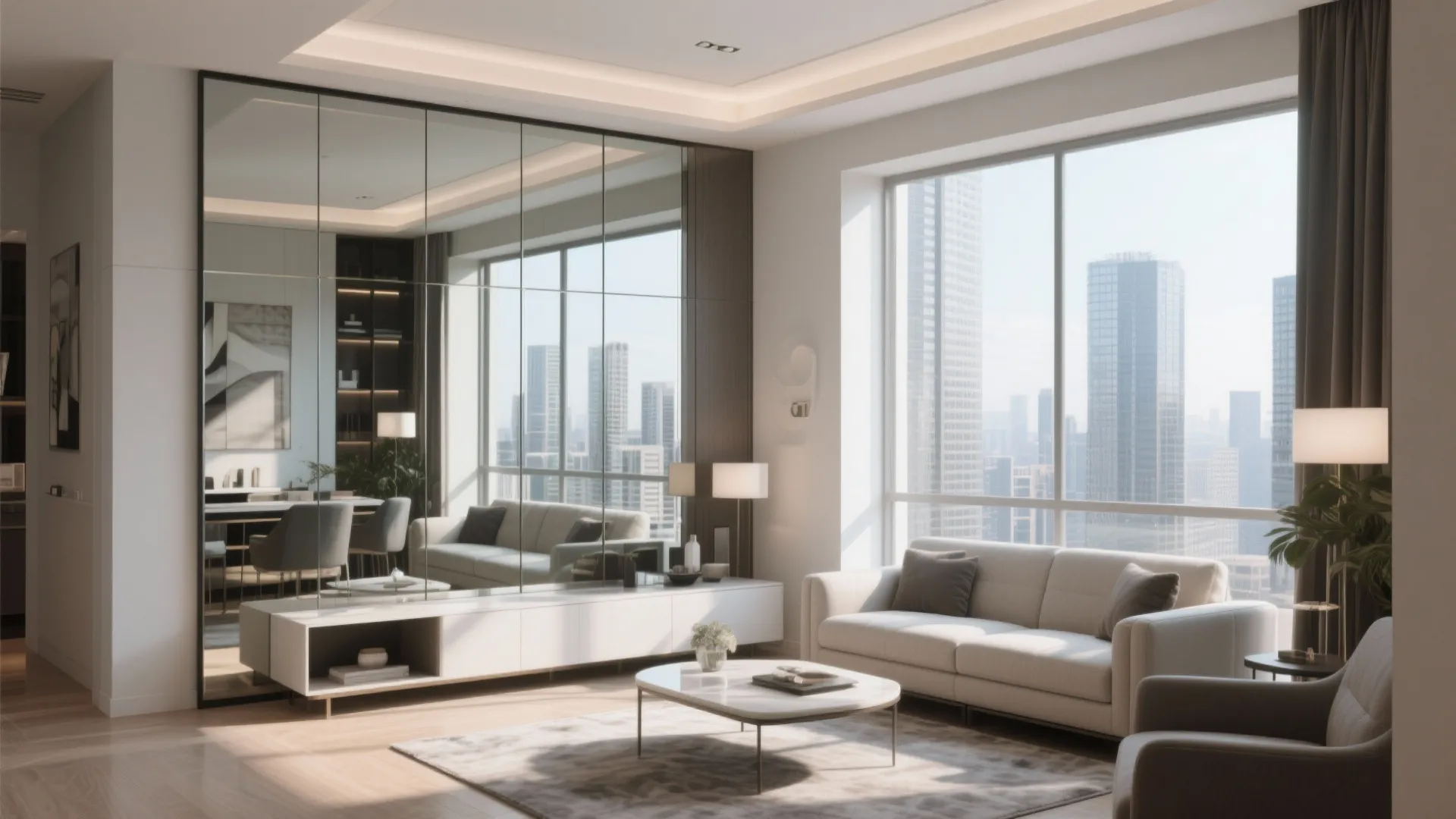 Mirrored Walls to Enhance Space