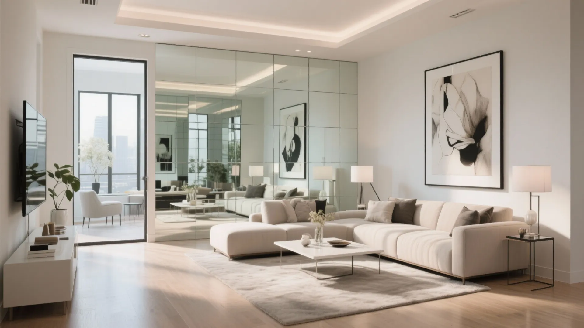 Mirrored Wall for Visual Expansion