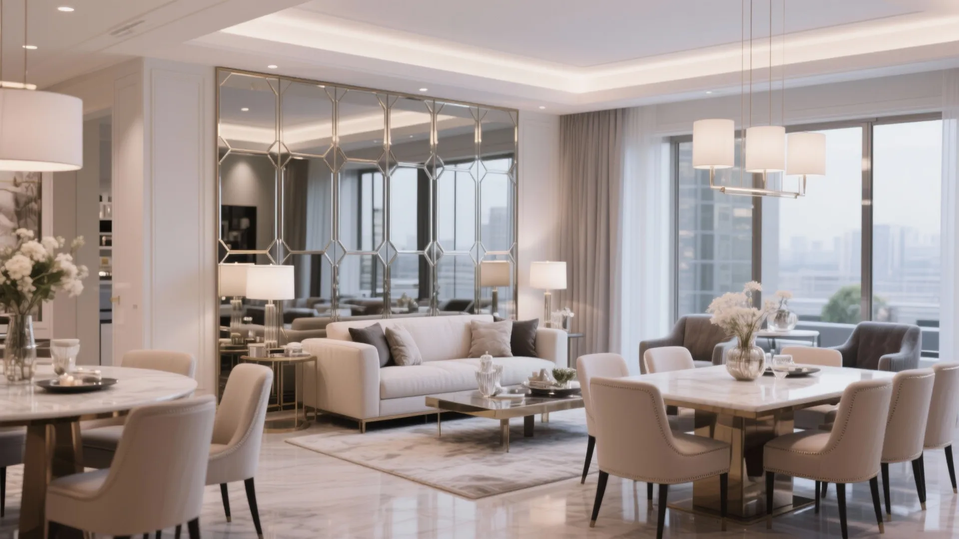 5. Mirrored Wall Panels