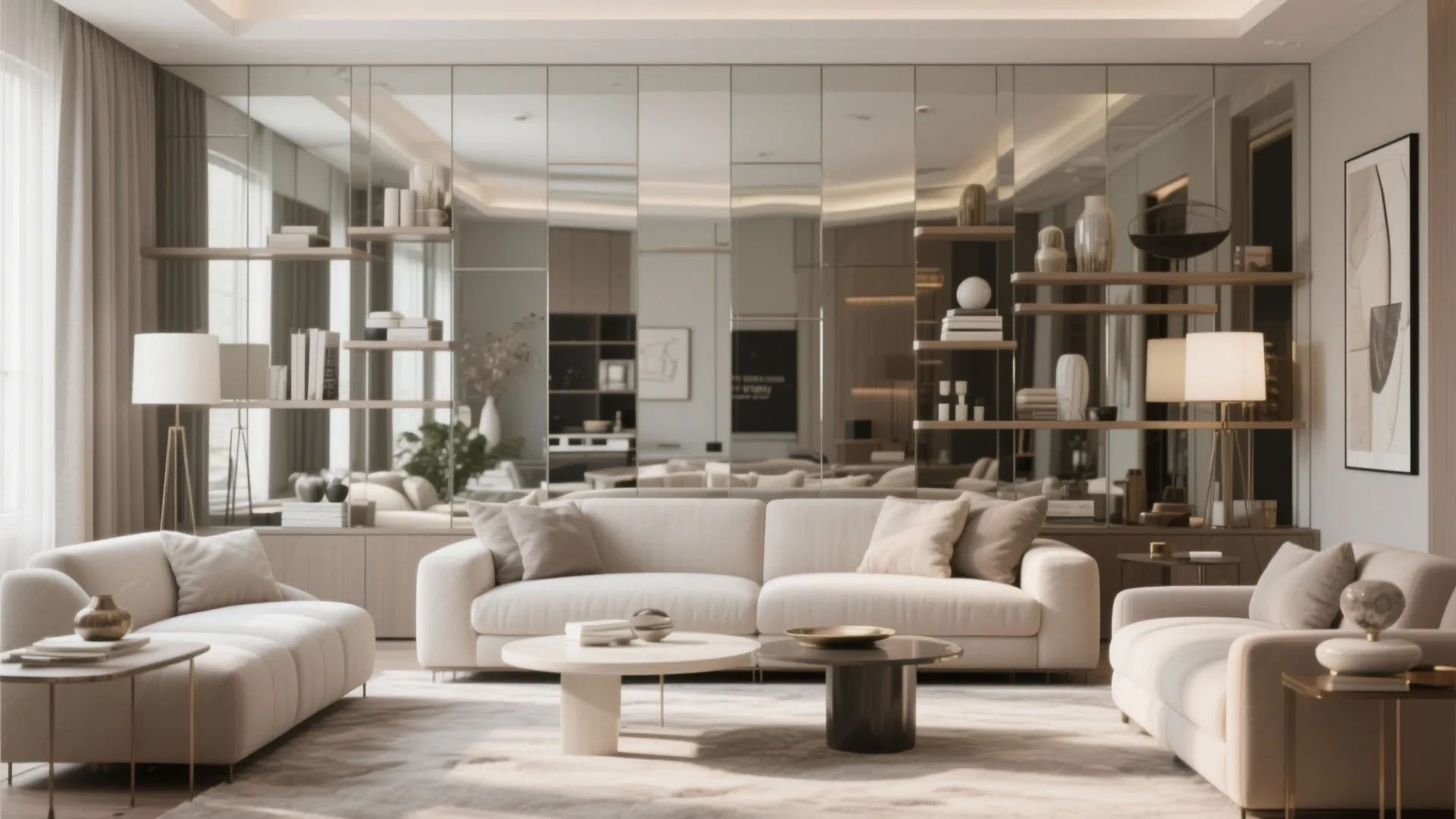 5. Mirrored Wall Panels