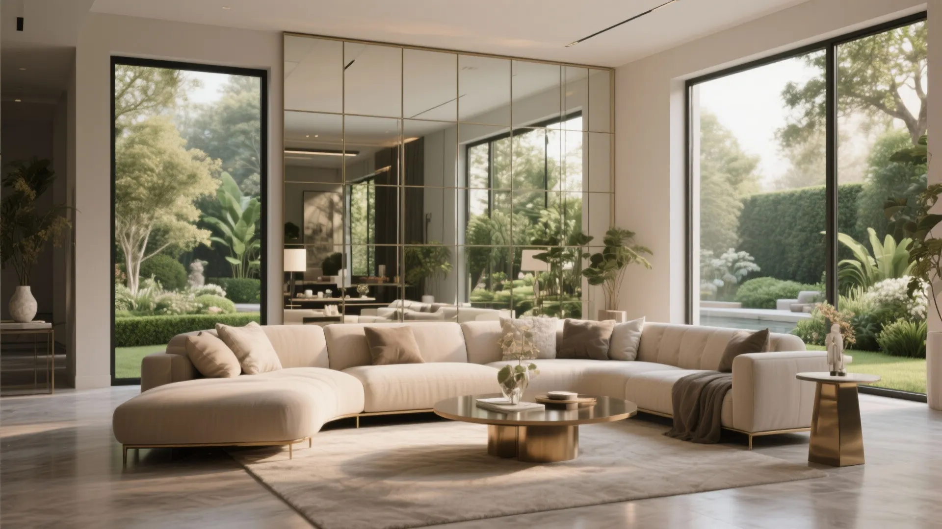 4. Mirrored Wall Panels