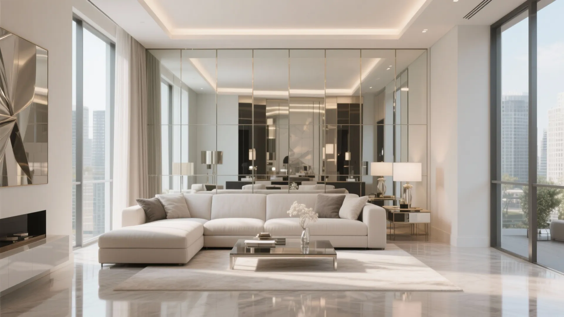 2. Mirrored Panels as Wall Cladding