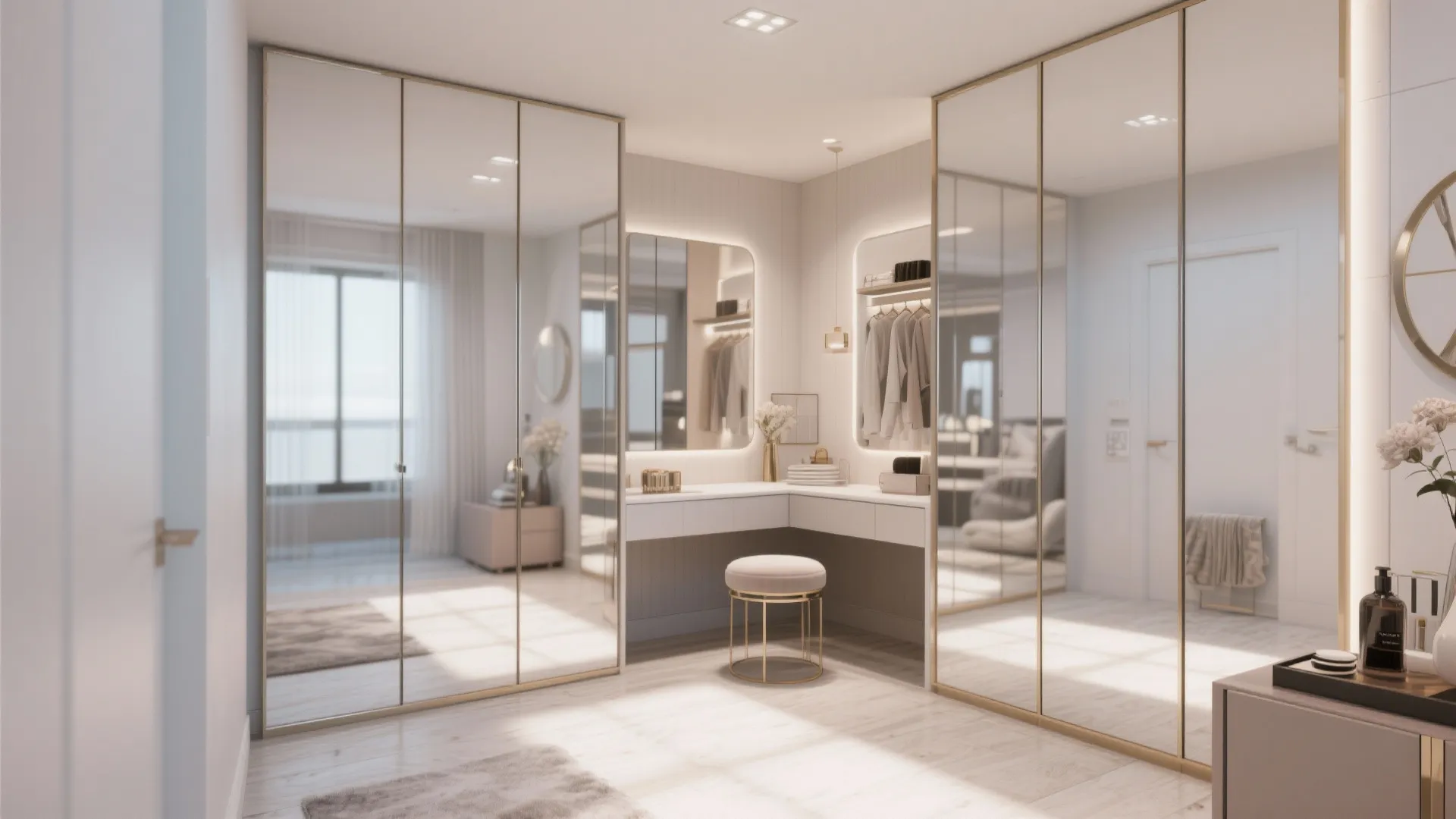 Mirrored wall panels