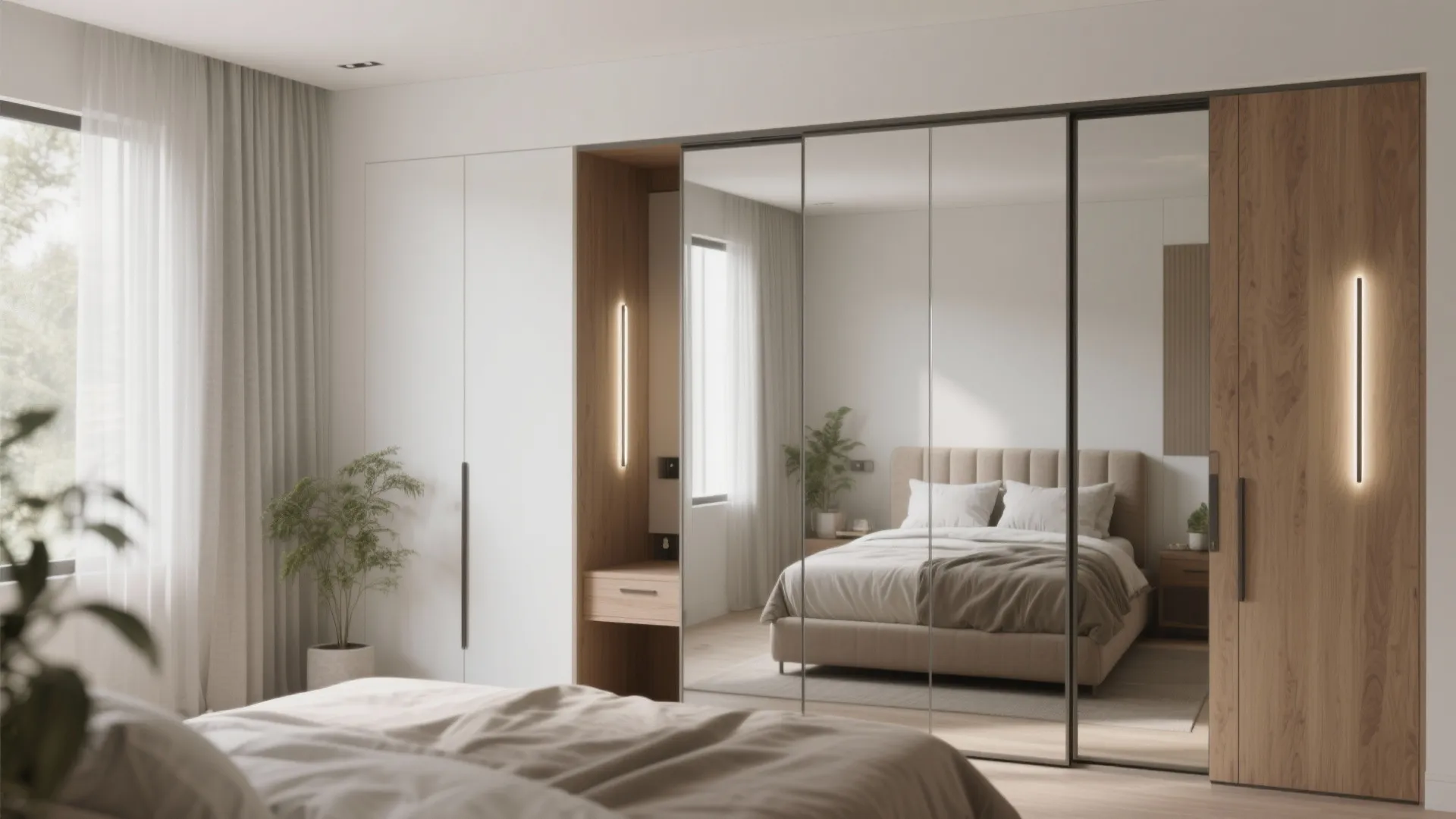 Light, Airy Bedrooms With Mirrored Wardrobes