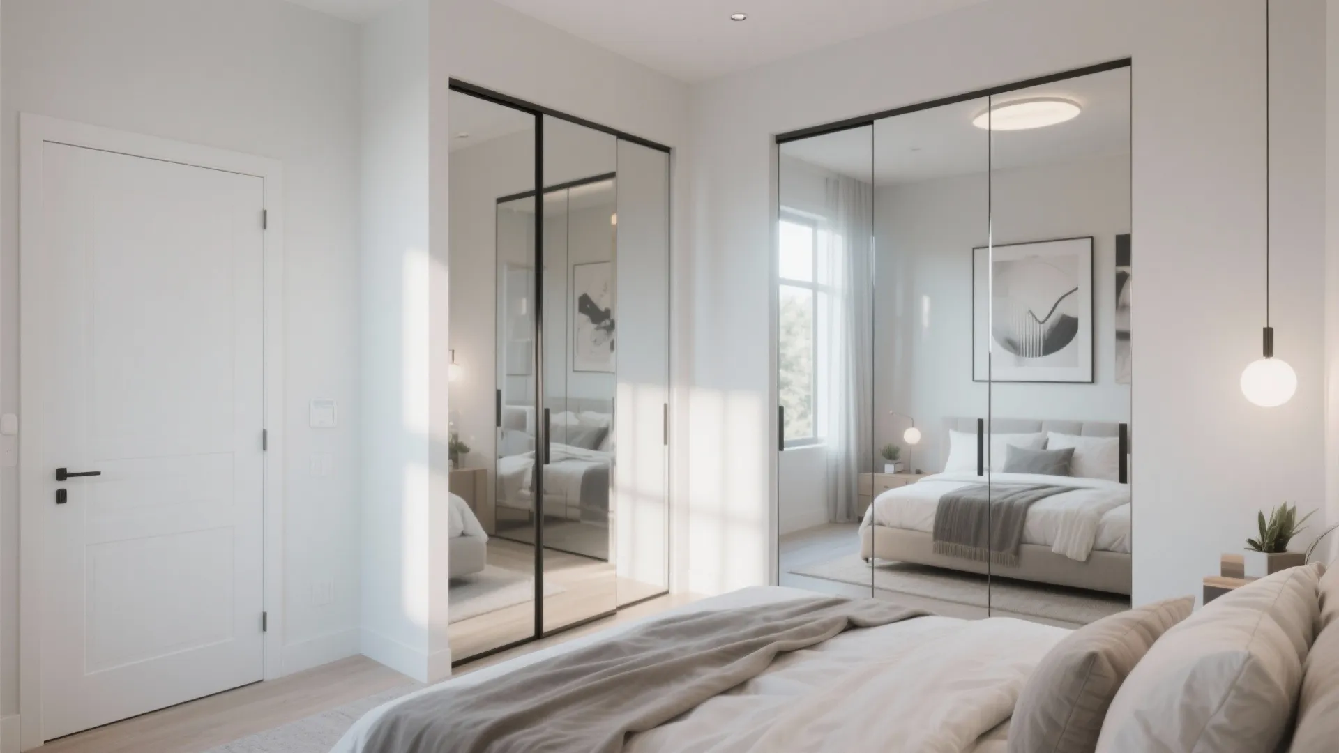 Mirrored wardrobe doors