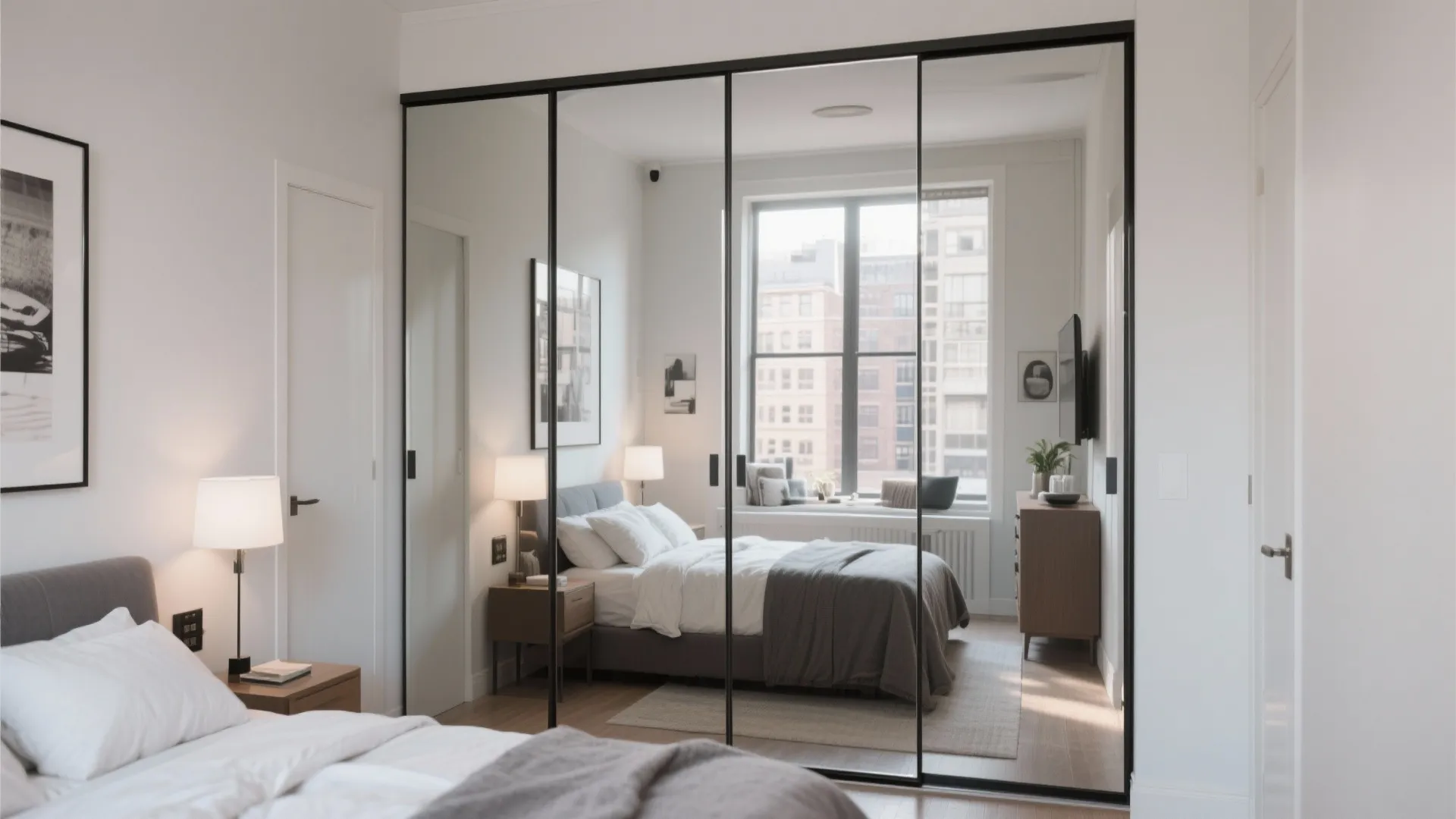 Mirrored wardrobe doors