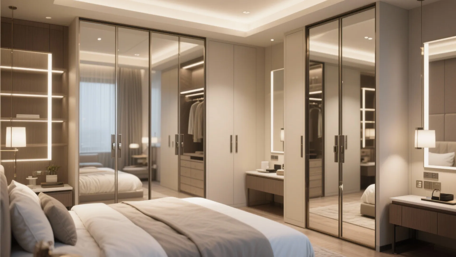 Idea 2: Built-in Wardrobe Mirrored Doors