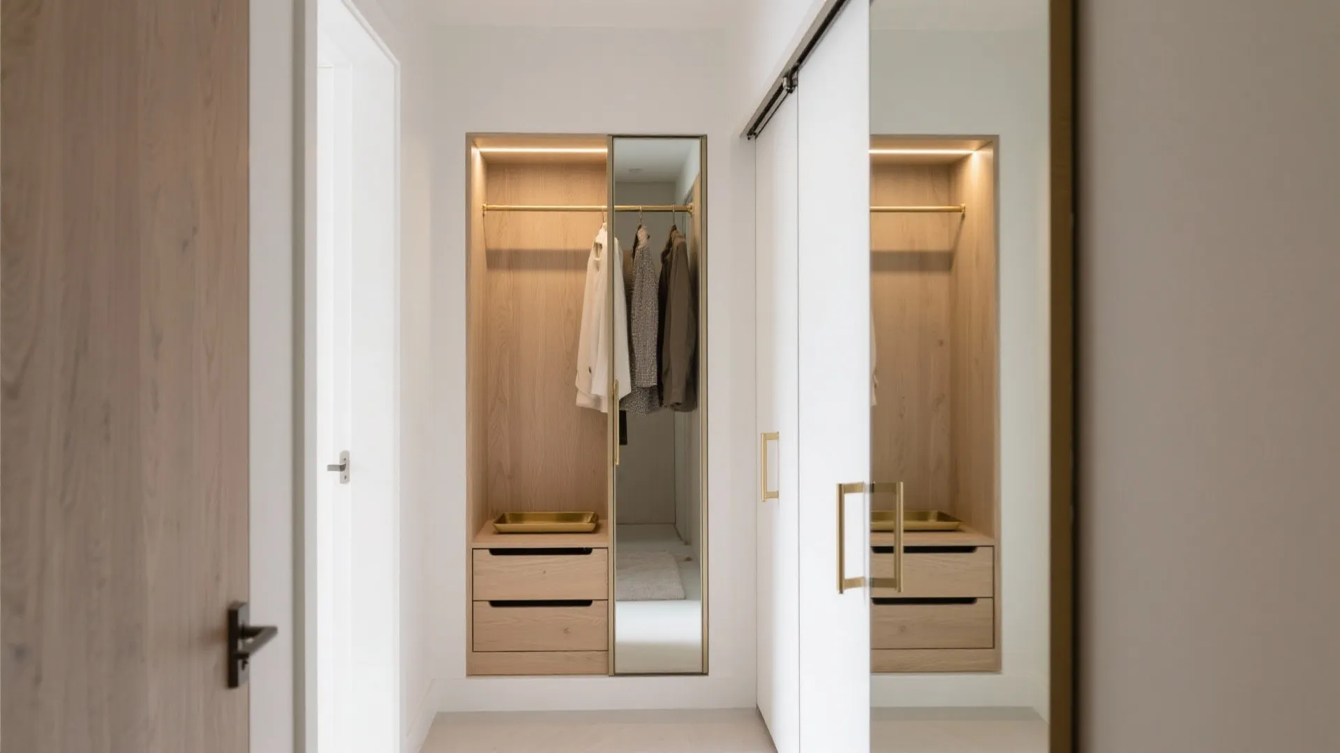 3) Mirrored Wardrobe Niche