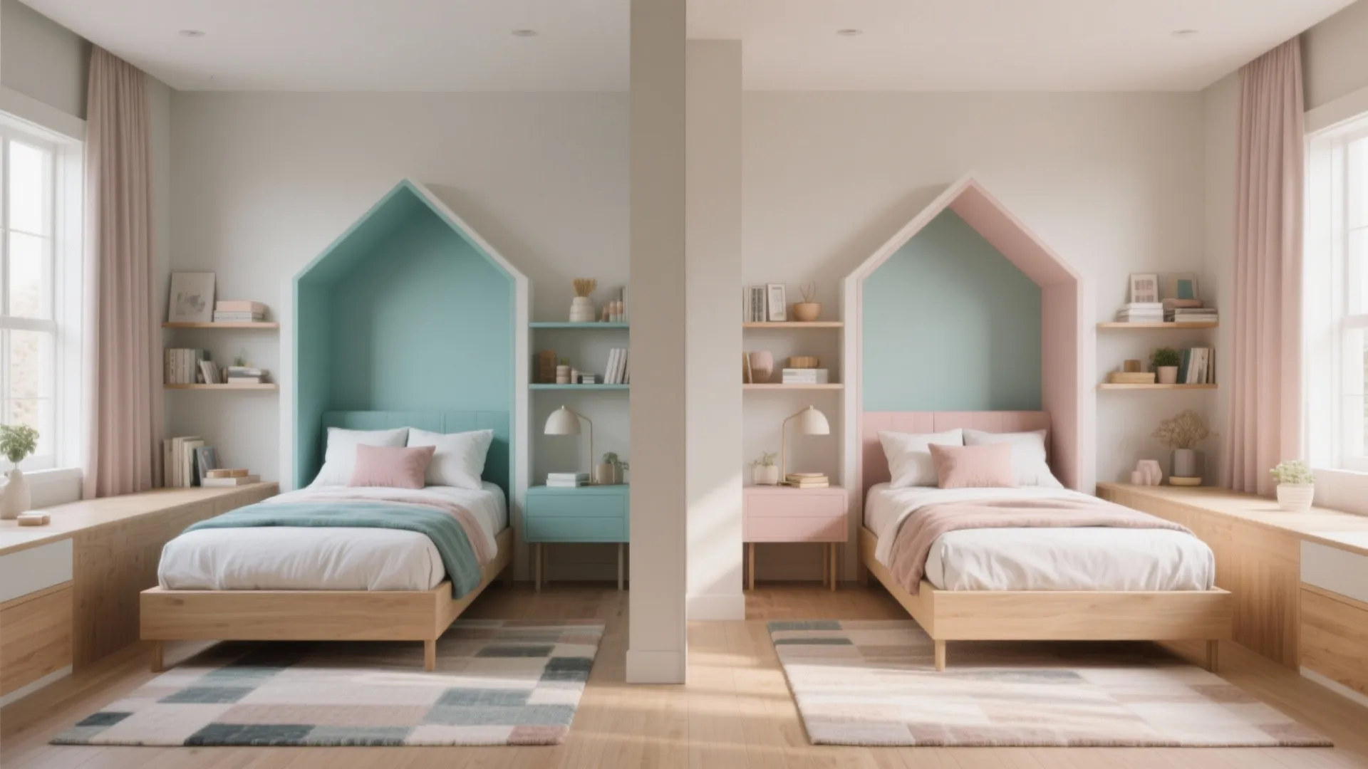 2. Mirrored Zones with Opposite Color Accents