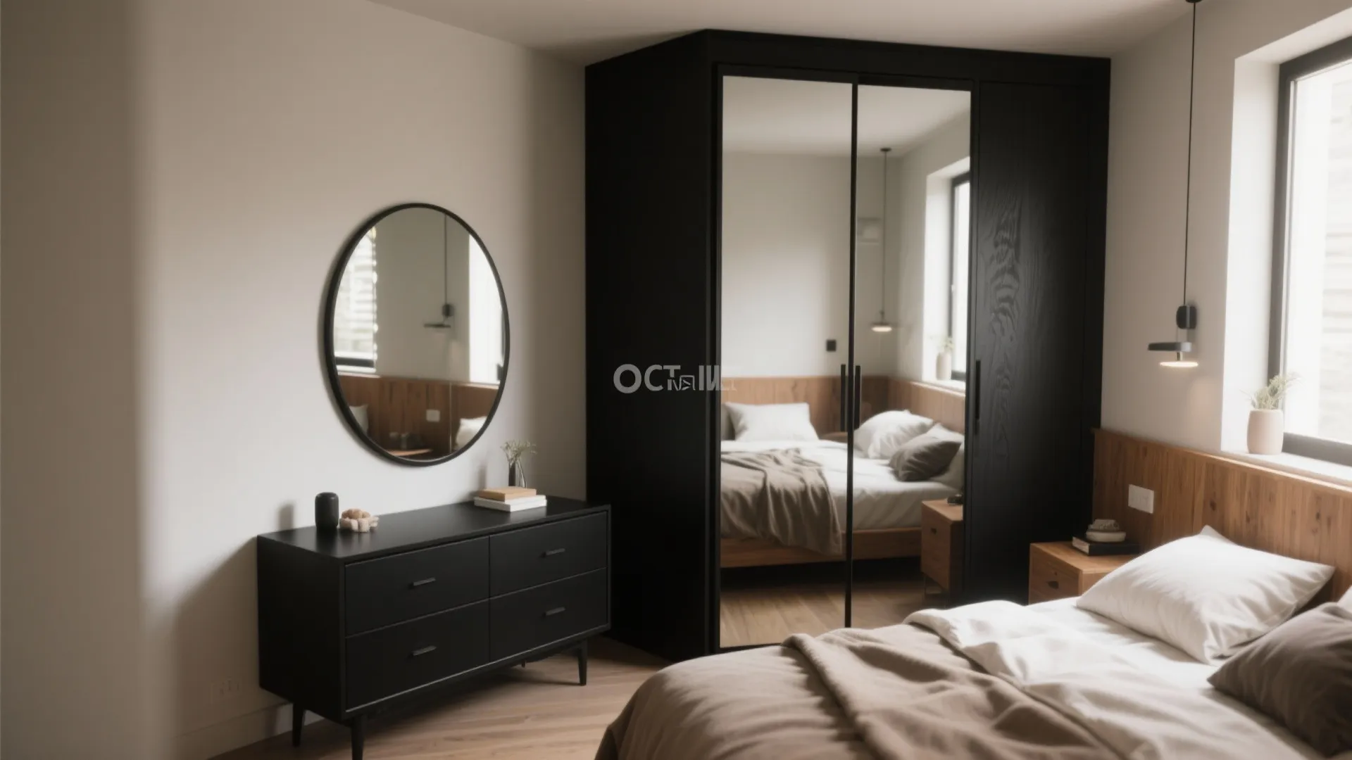 3. Use mirrors and reflective accents to expand space