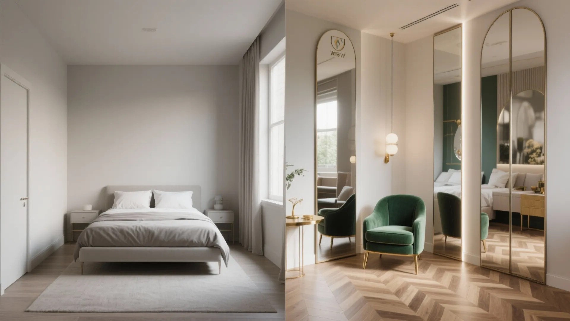 5. Mirrors, Flooring, and Unexpected Color