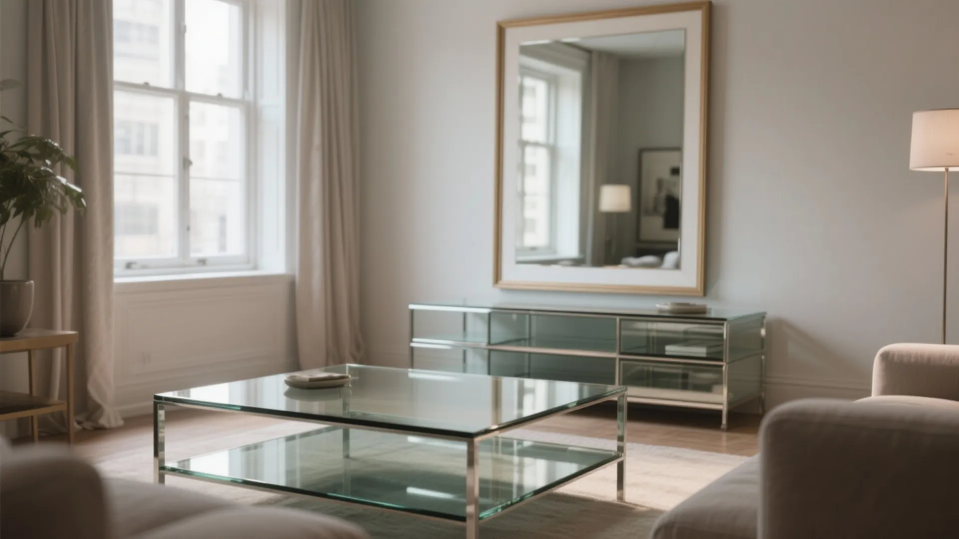 5. Use mirrors, glass, and multifunctional furniture