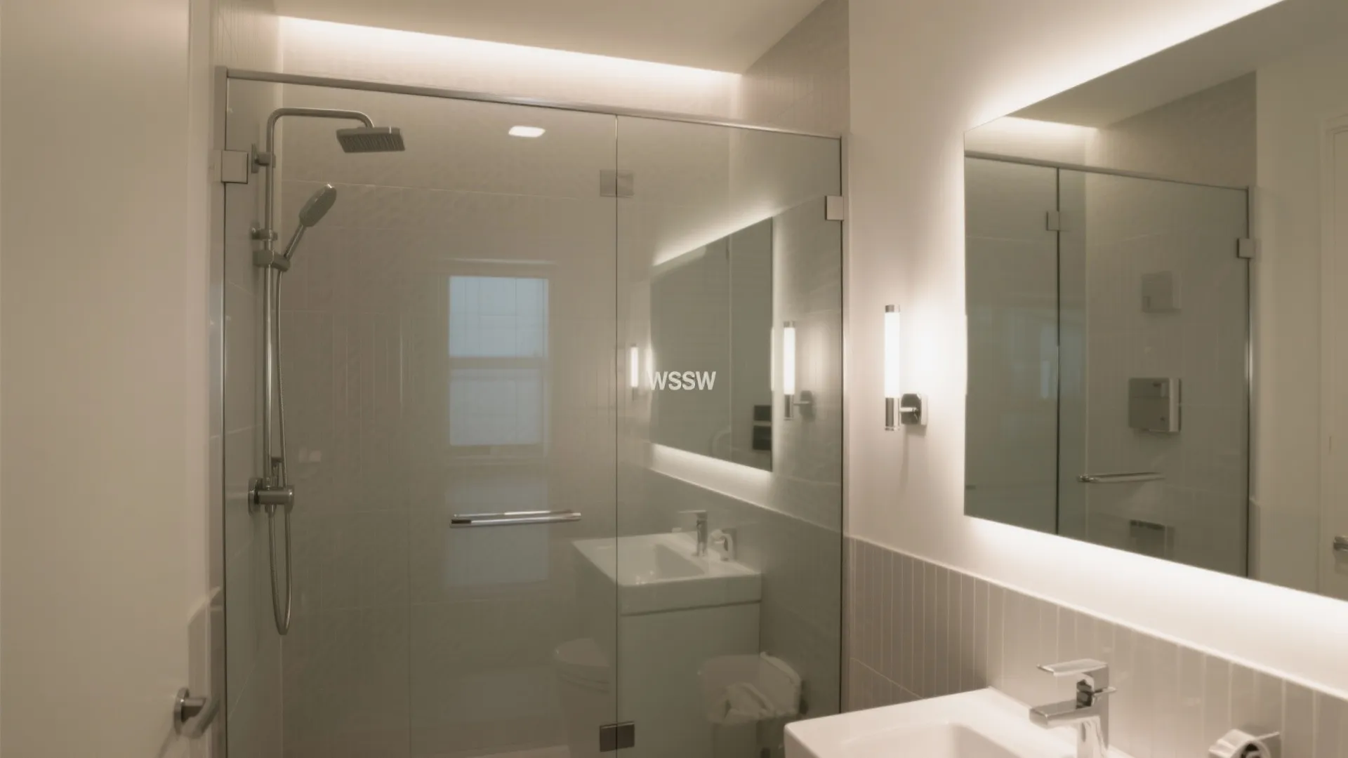 3. Mirrors, glass, and layered lighting