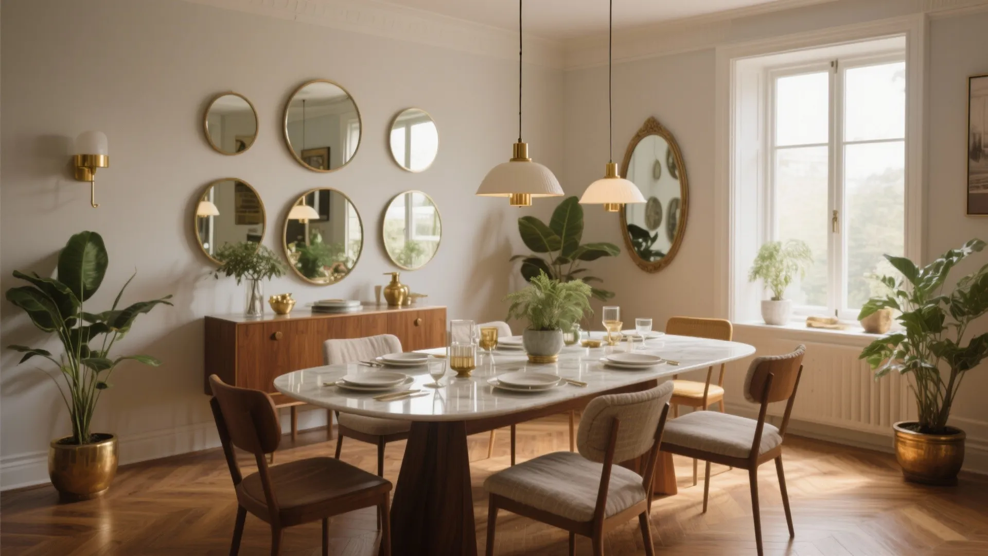 10 Decorative Dining Room Mirrors That Transform Space: Five expert-inspired ways to use decorative dining room mirrors to brighten, enlarge, and style any dining area—especially small spaces.