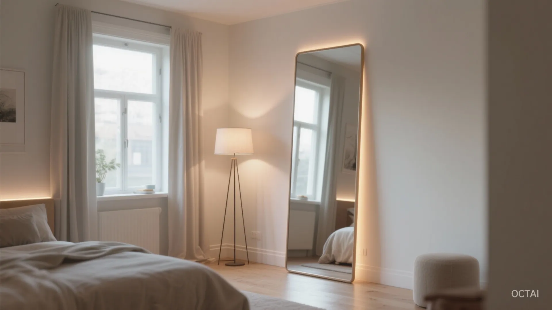 3. Use color, mirrors, and light to open the room