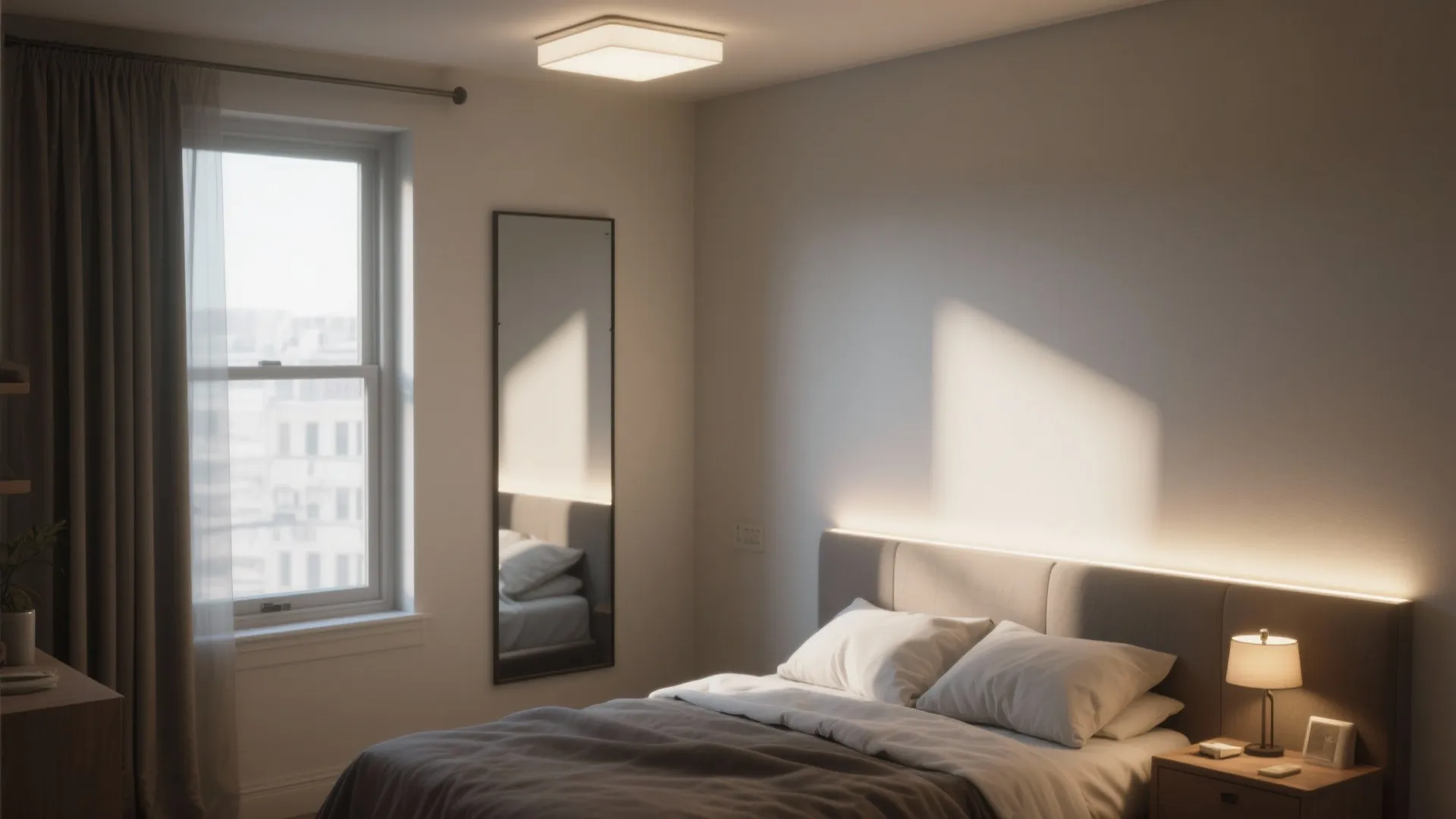 2. Mirrors and layered lighting to expand perception