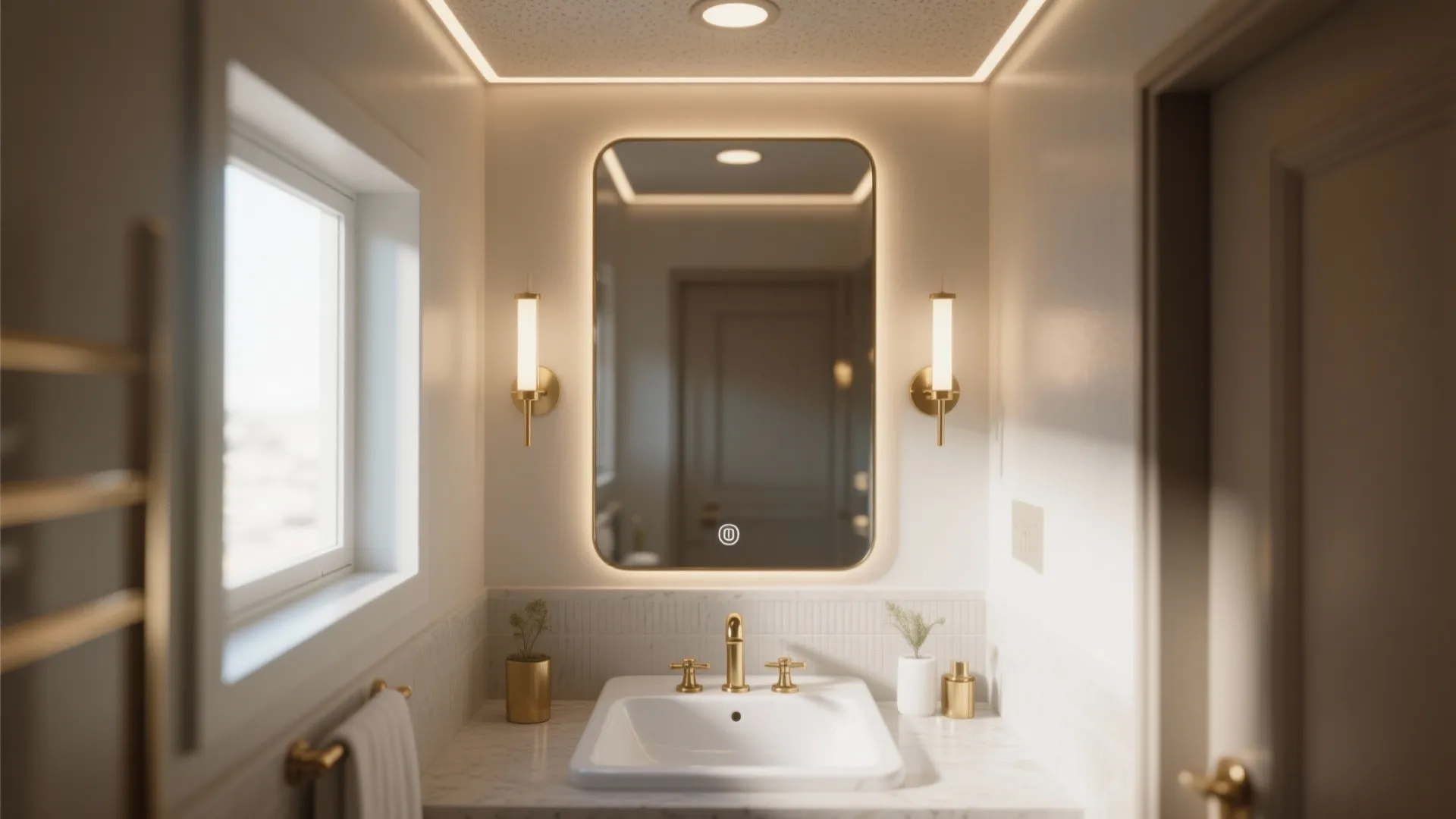3. Use mirrors and layered lighting to multiply the space