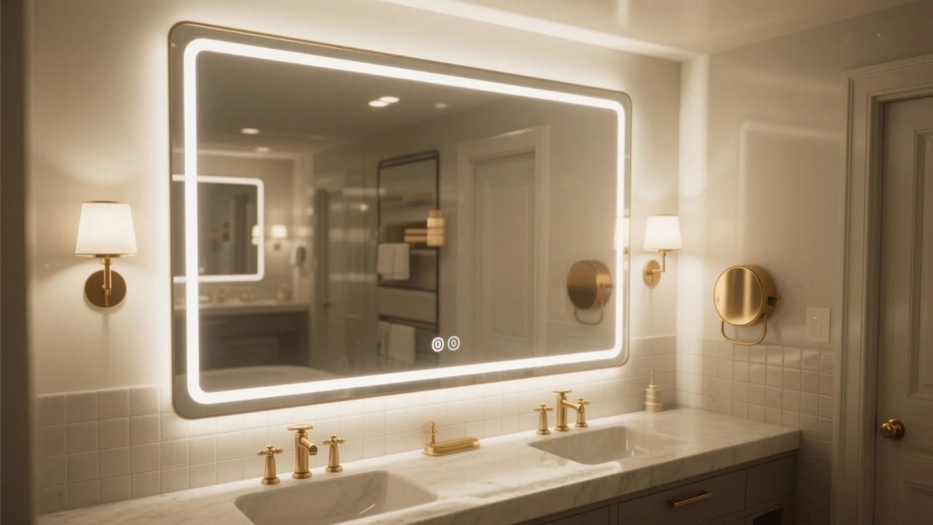 4. Bright mirrors and smart lighting tricks