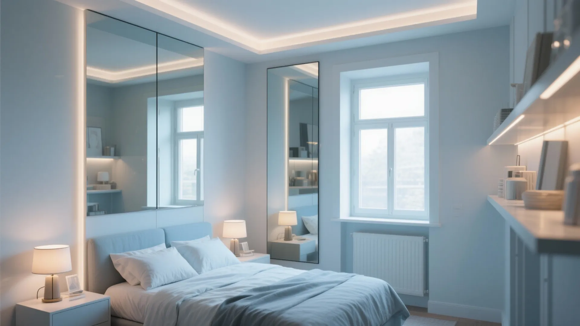 3. Use mirrors and layered lighting to expand perception